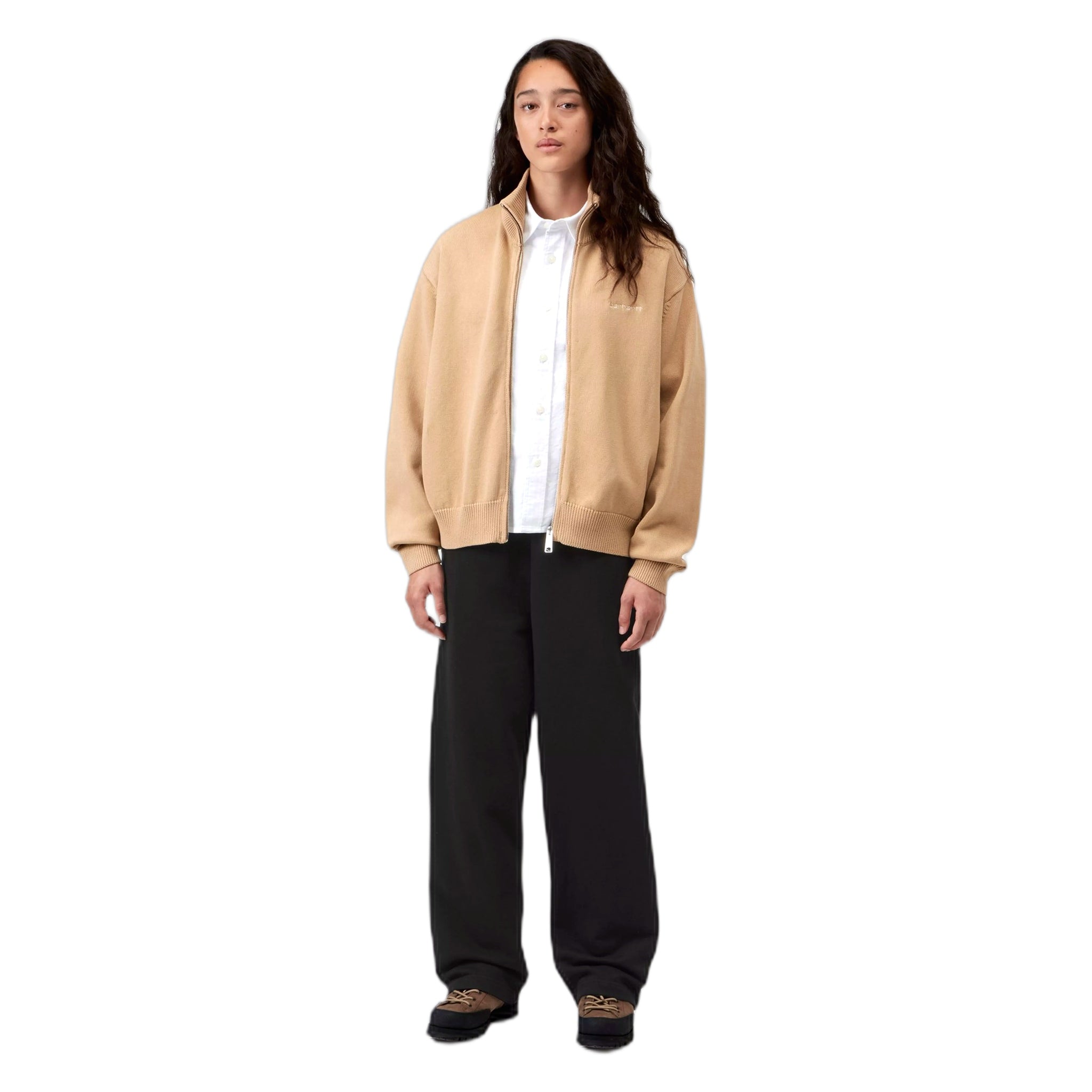 pants trousers Carhartt Wip w' cassie sweat pant - black/silver