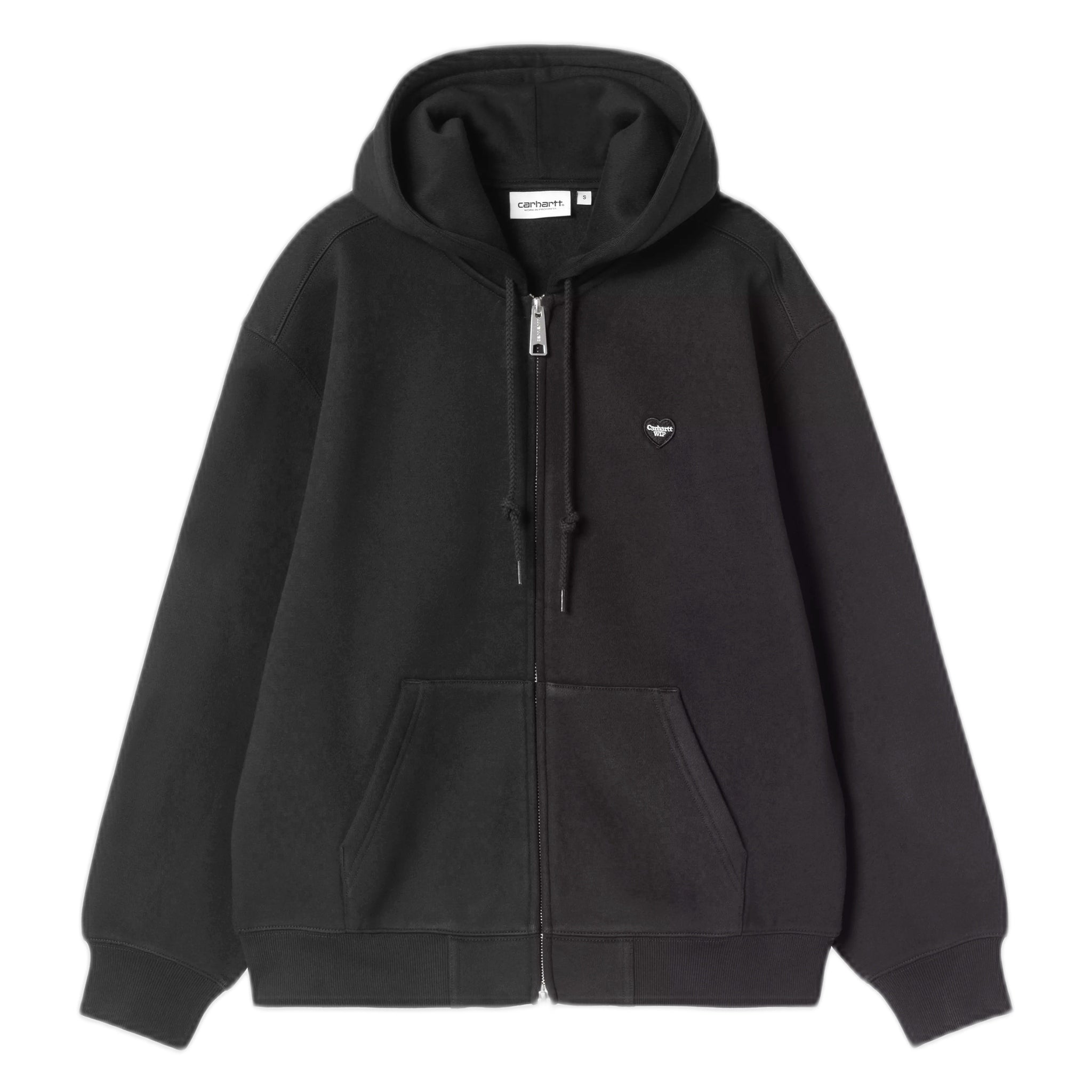 felpa carhartt wip w' hd small heart patch jkt - black/black
