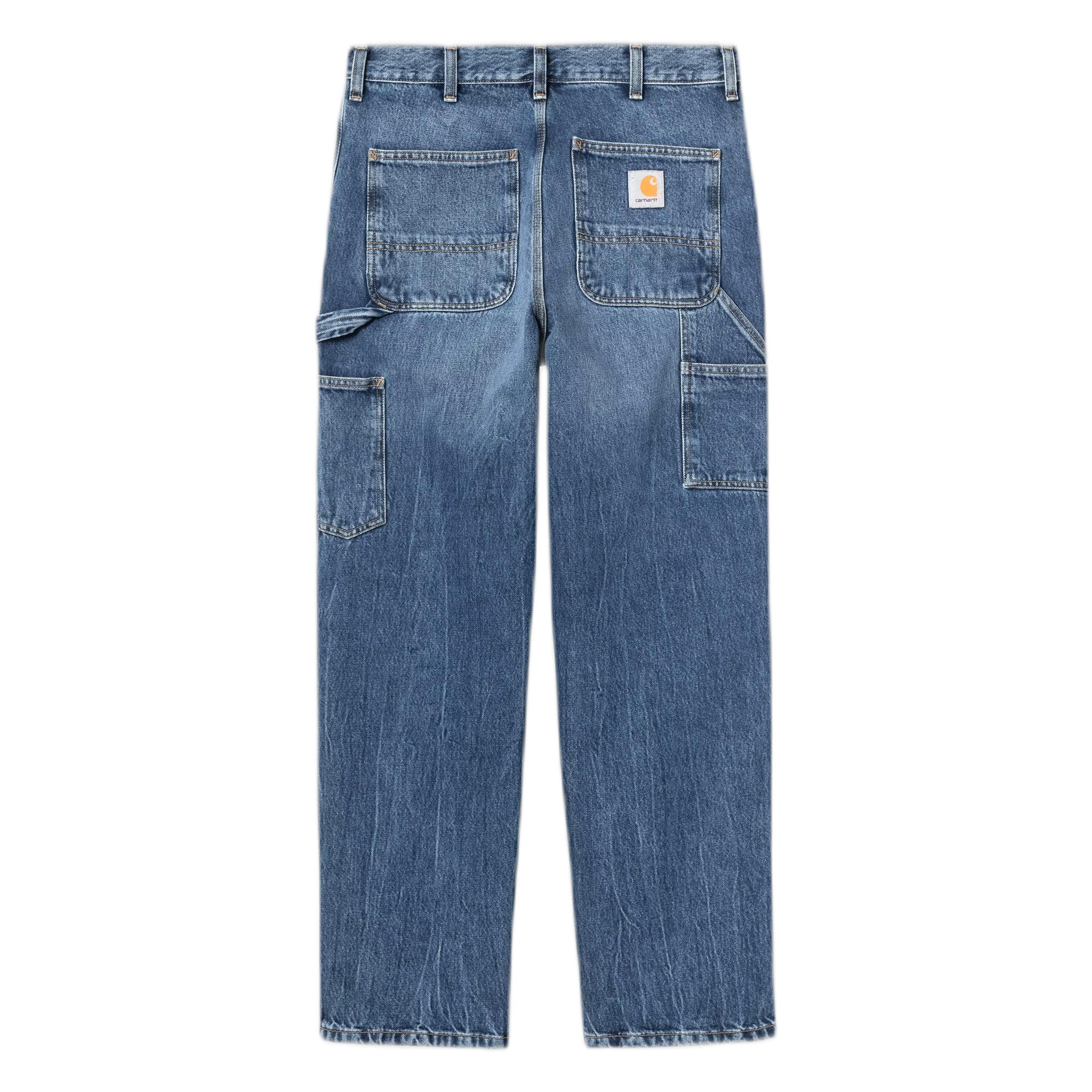 jeans jeans Carhartt Wip pantalón de rodilla individual - azul mármol utilizado lavado