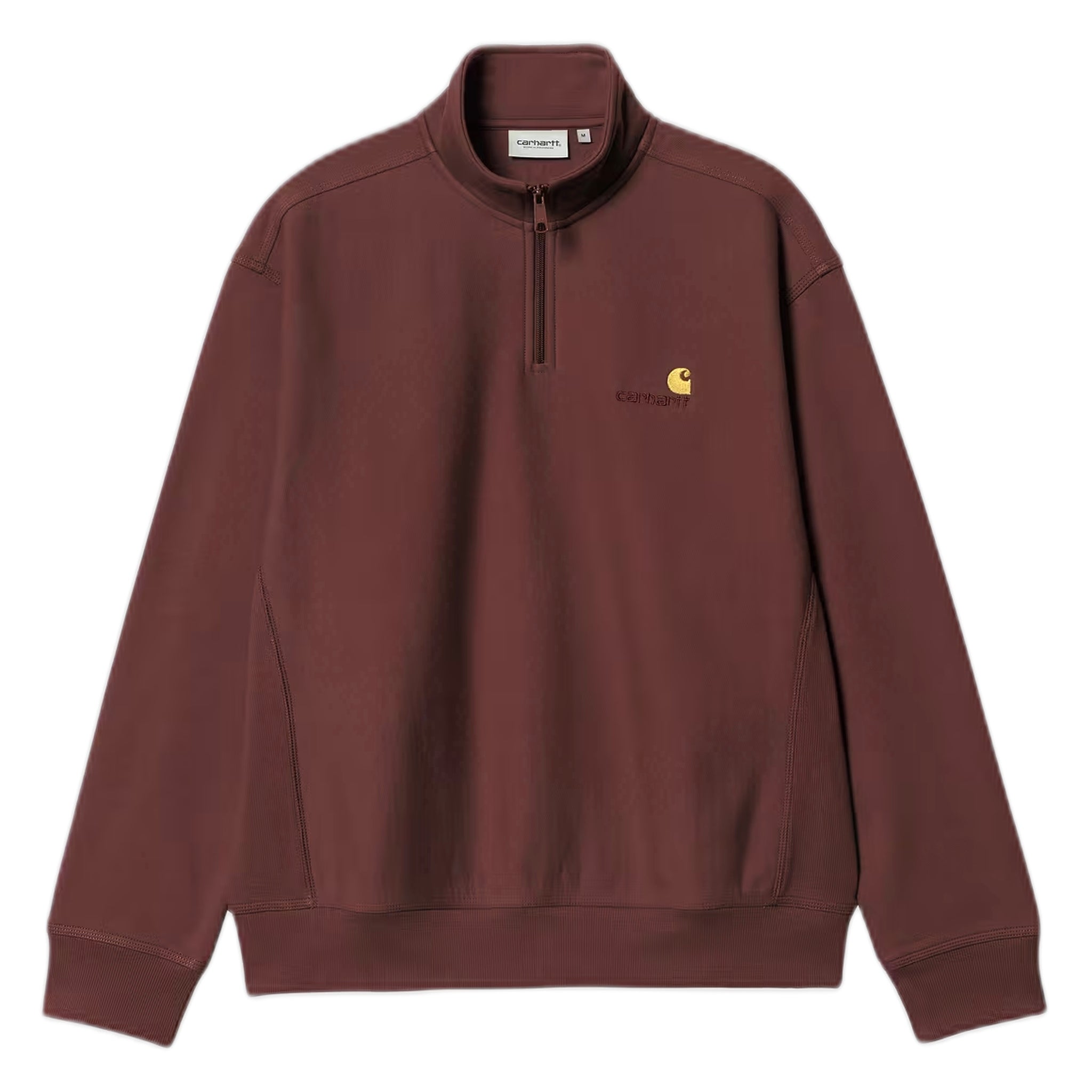 fenol Carhartt Wip media cremallera sudadera de guion americano - amarone