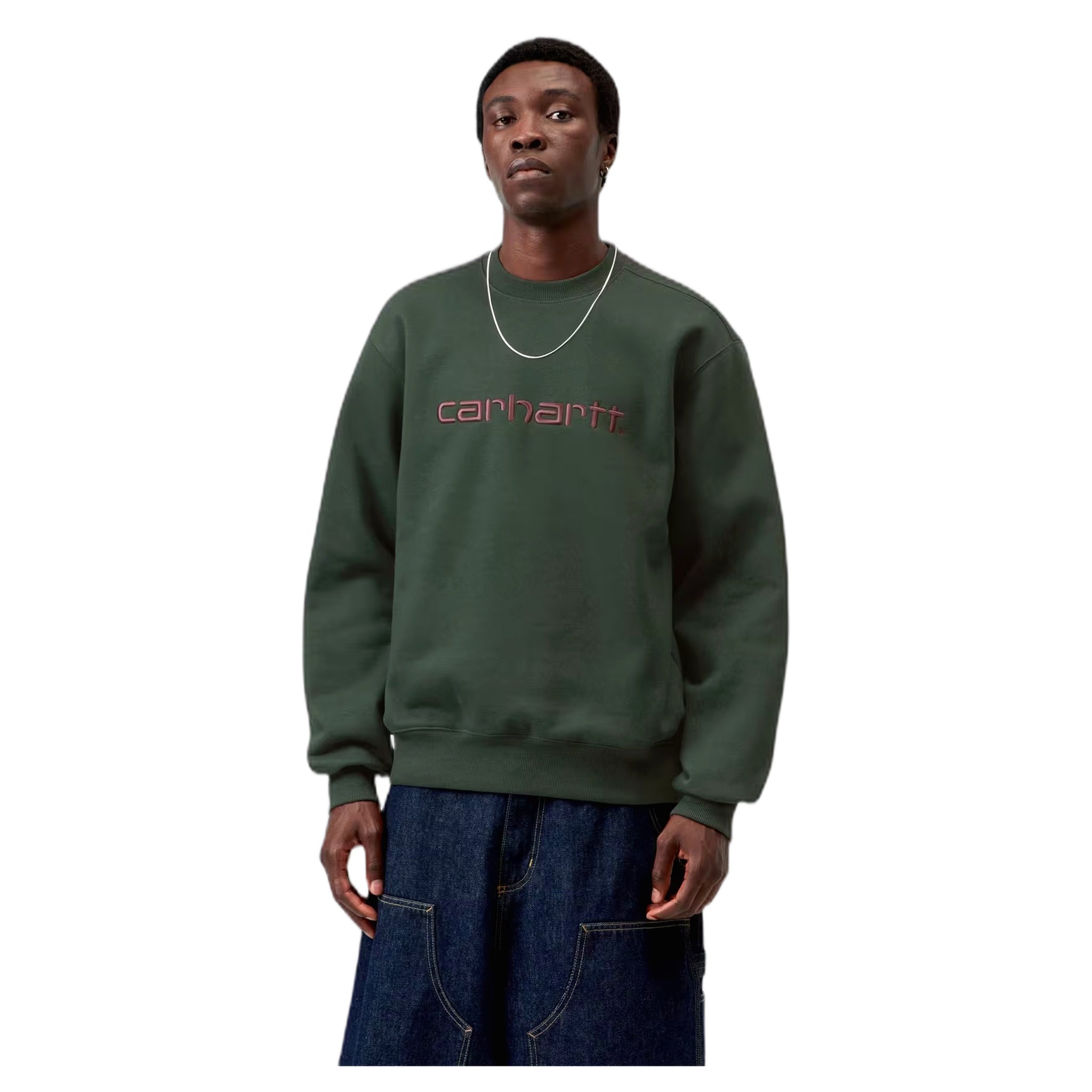 felpa carhartt wip carhartt sweat - dark scarab / palisander