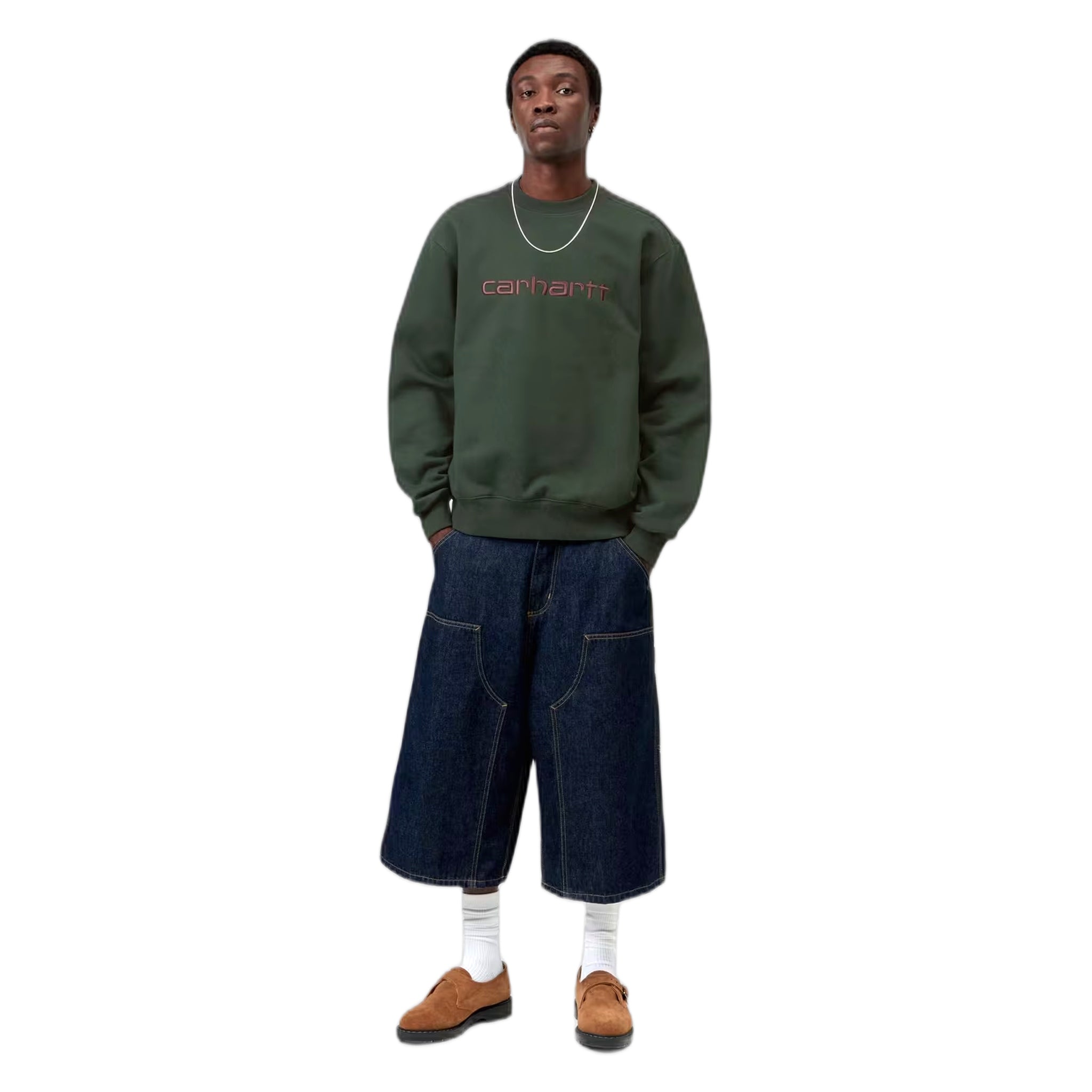 felpa carhartt wip carhartt sweat - dark scarab / palisander