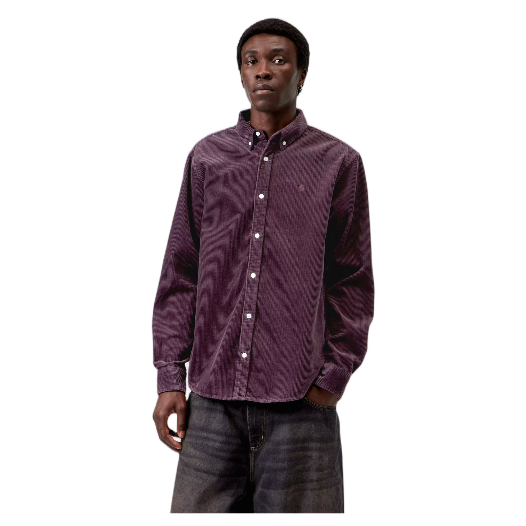 camicia carhartt wip l/s madison cord shirt - cozy purple