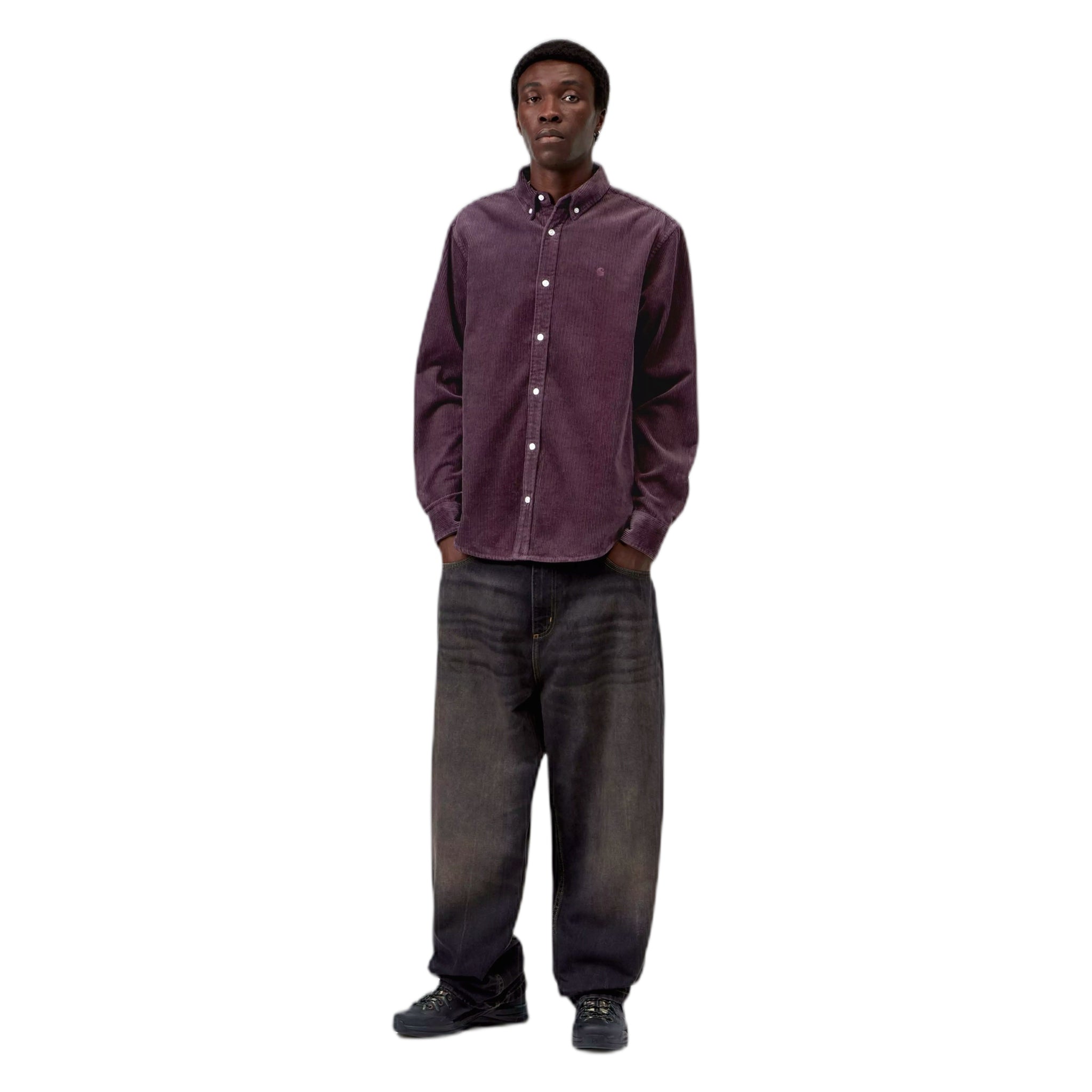 camicia carhartt wip l/s madison cord shirt - cozy purple