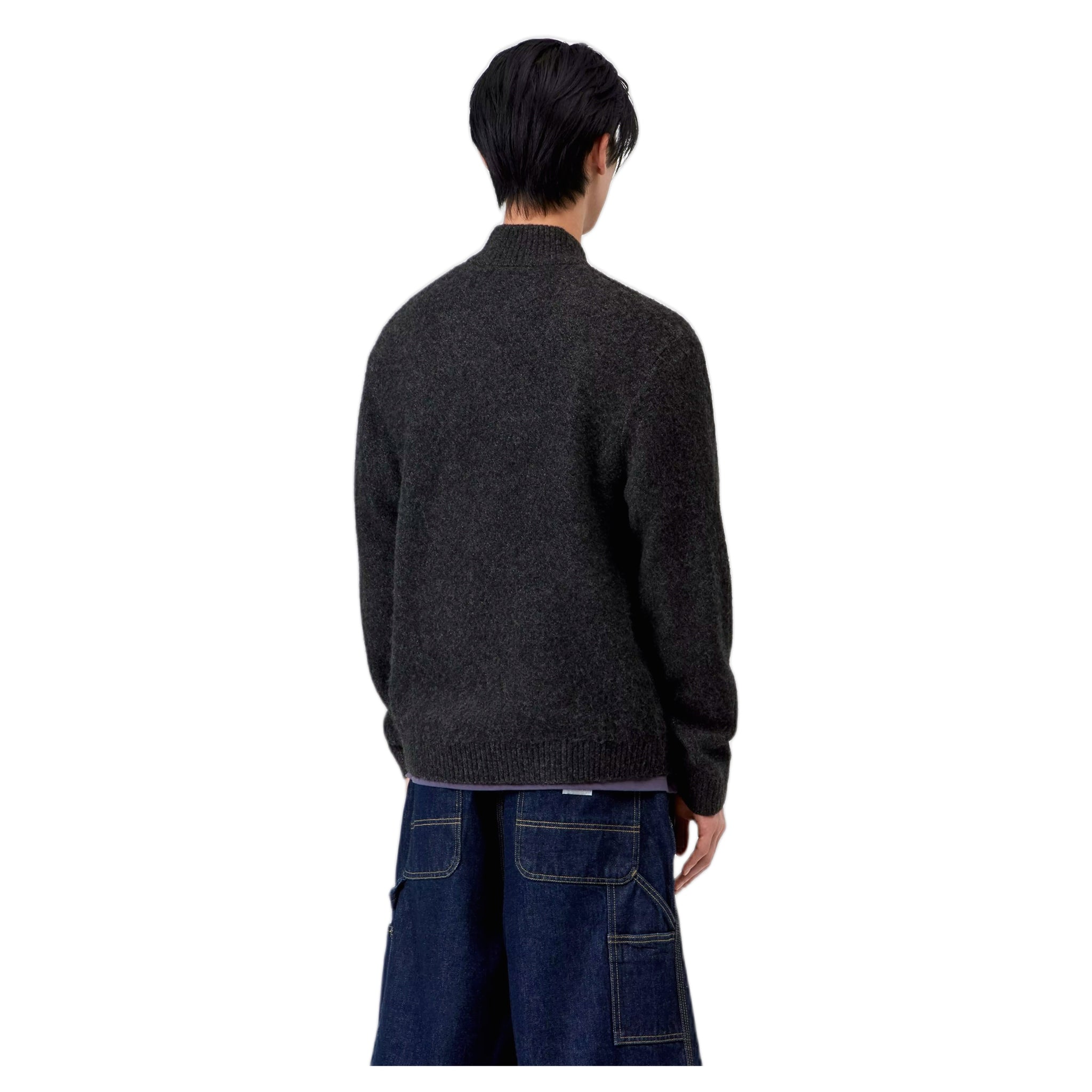 maglione carhartt wip curtis sweater jacket - tangled black