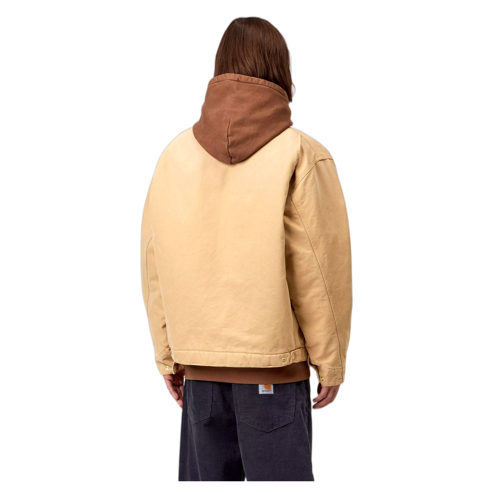 giacca carhartt wip og detroit jacket - wip dusty brown / tobacco stone canvas
