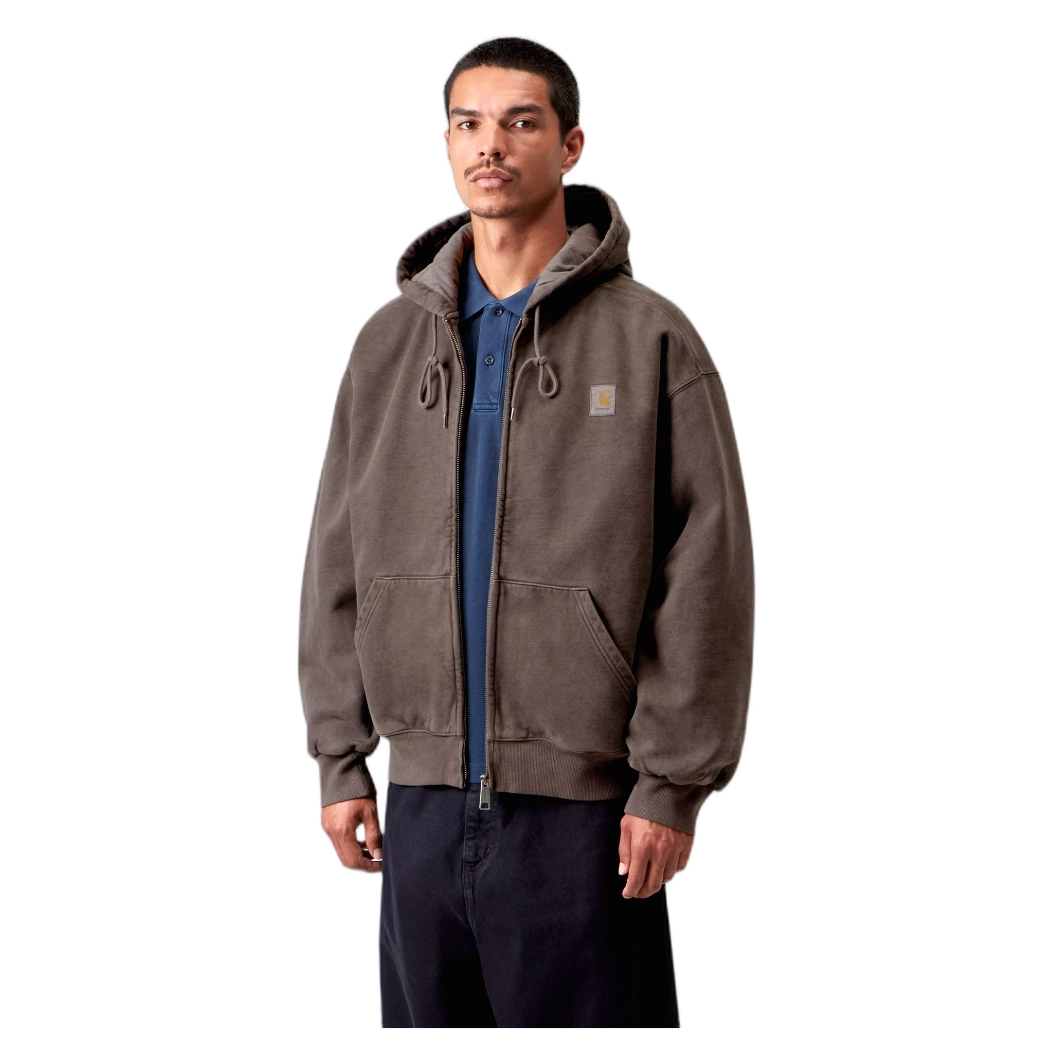 phenol Carhartt Wip hooded view jacket - tobacco garment dyed