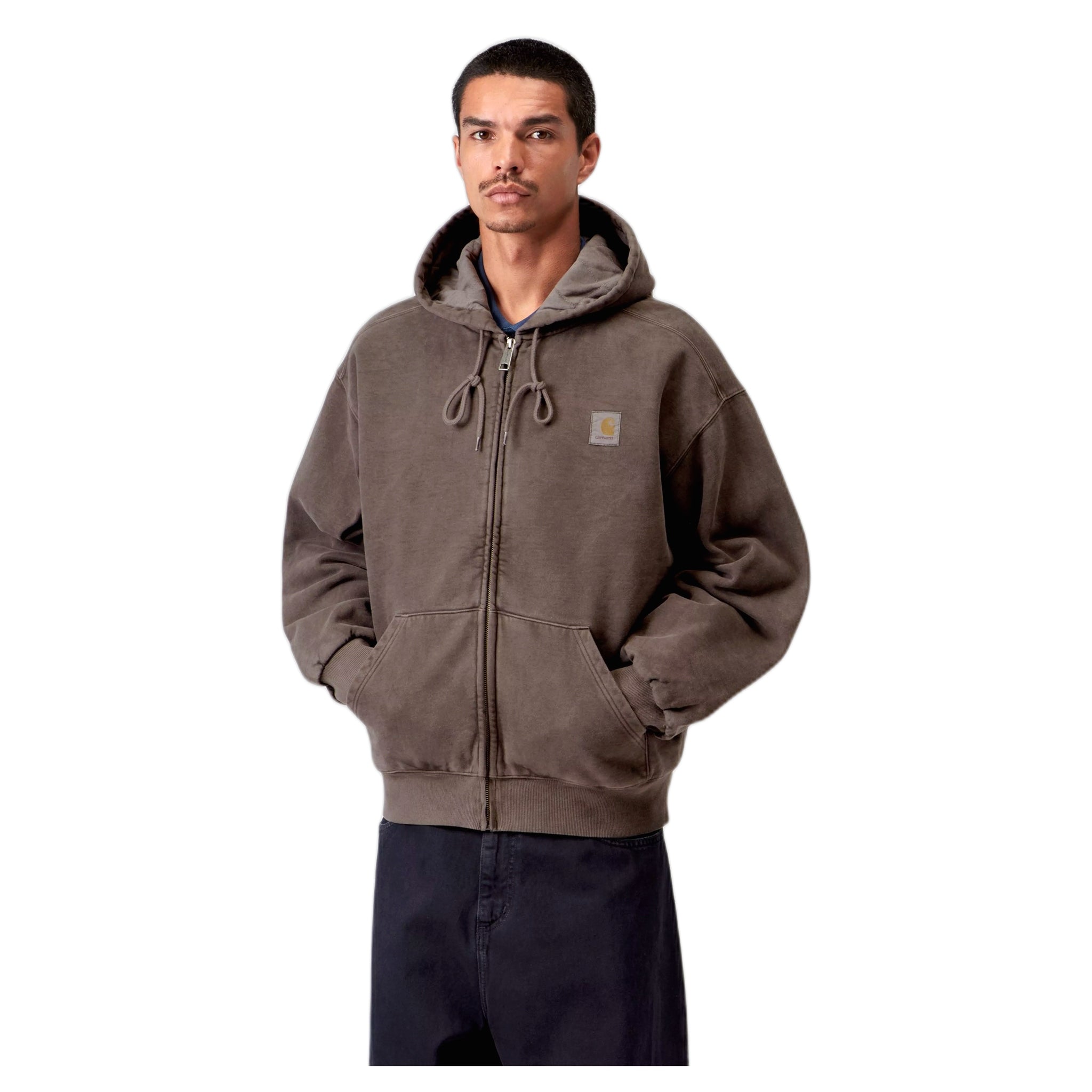 phenol Carhartt Wip hooded view jacket - tobacco garment dyed