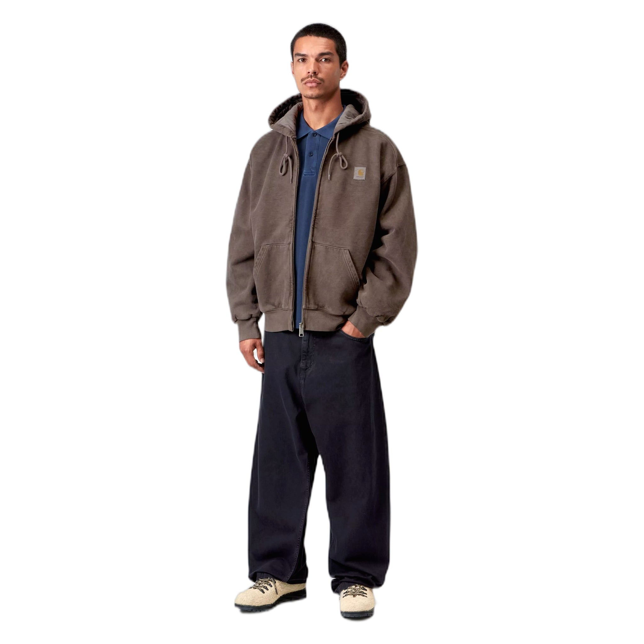 phenol Carhartt Wip hooded view jacket - tobacco garment dyed