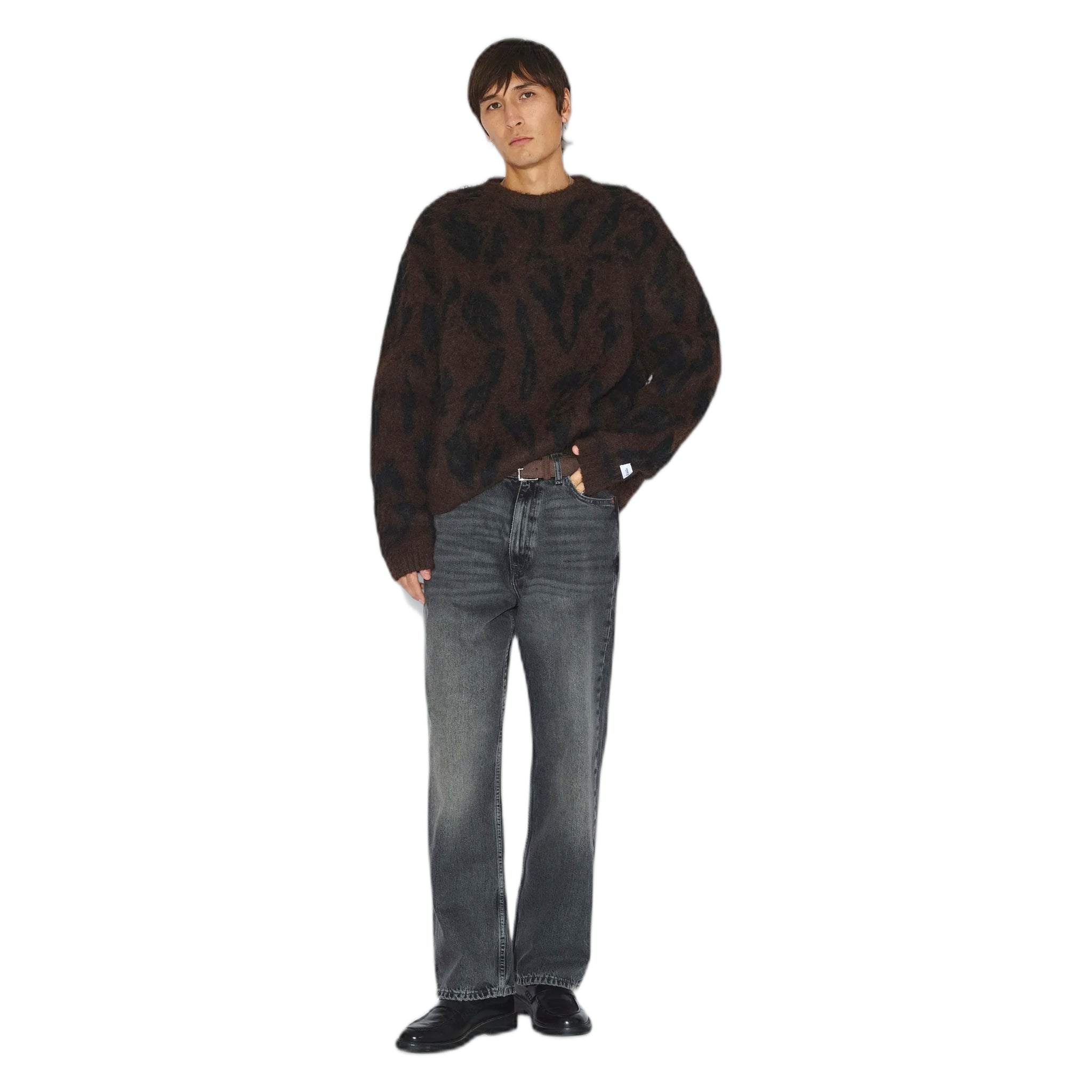 dr.denim sweater sweater - brown black scribble