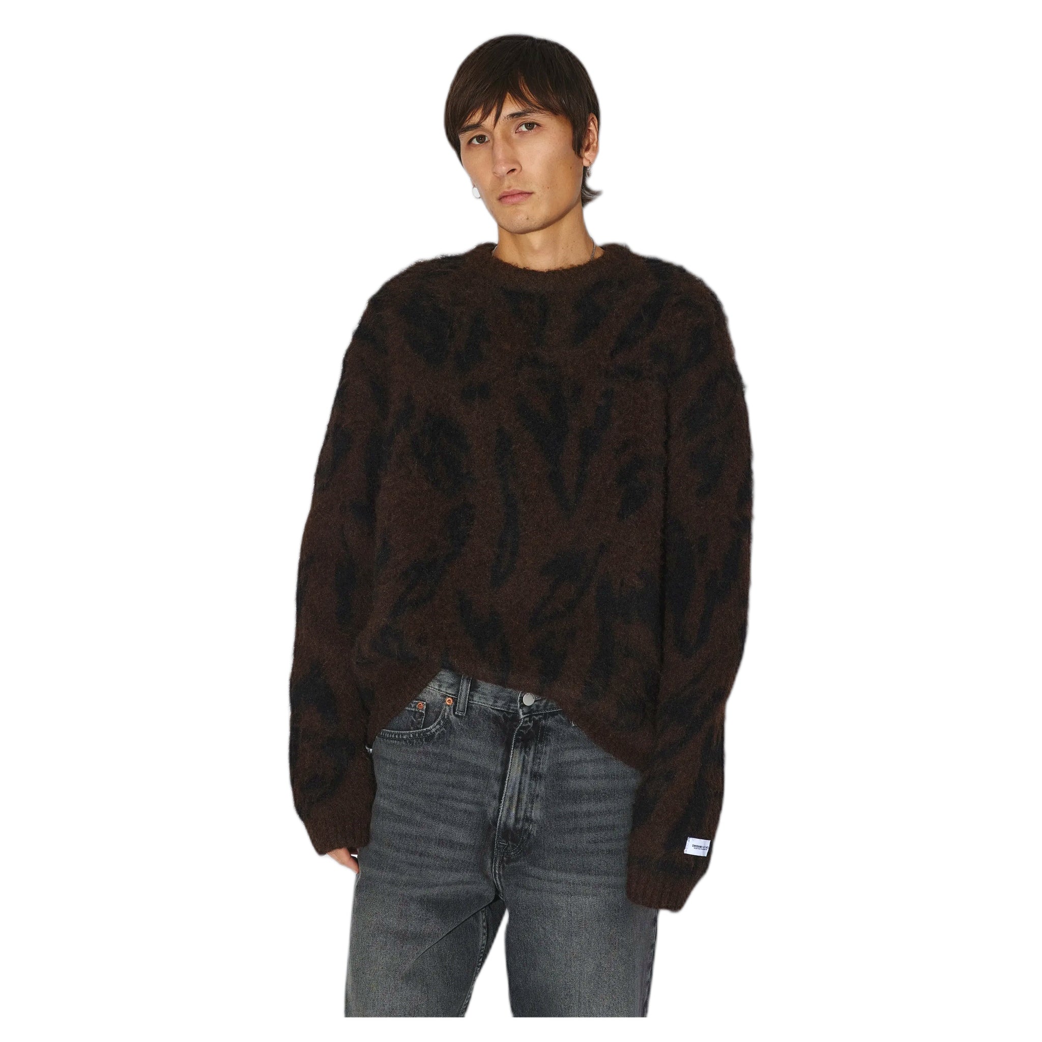 dr.denim sweater sweater - brown black scribble