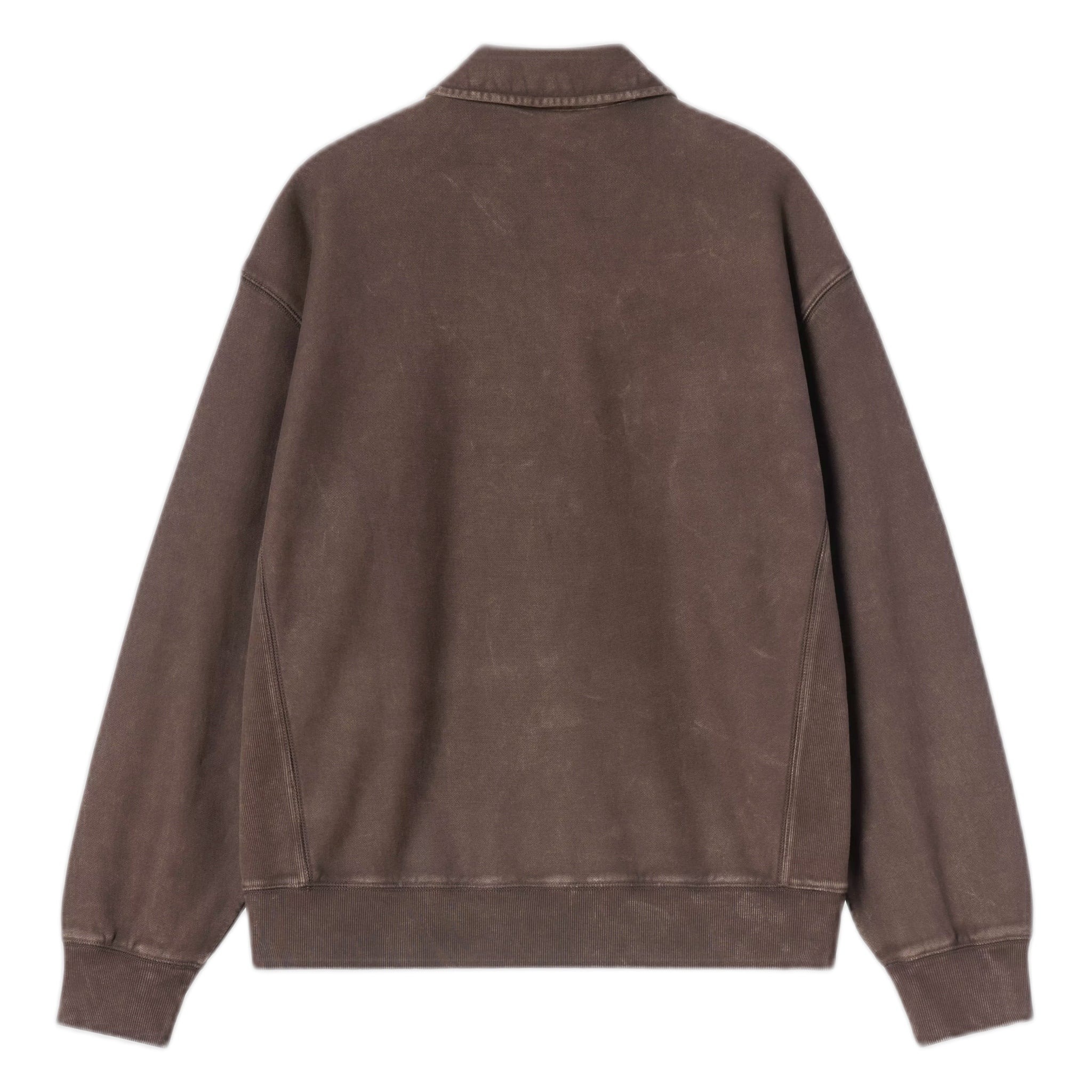 felpa carhartt wip lambert polo sweat - tobacco moon wash