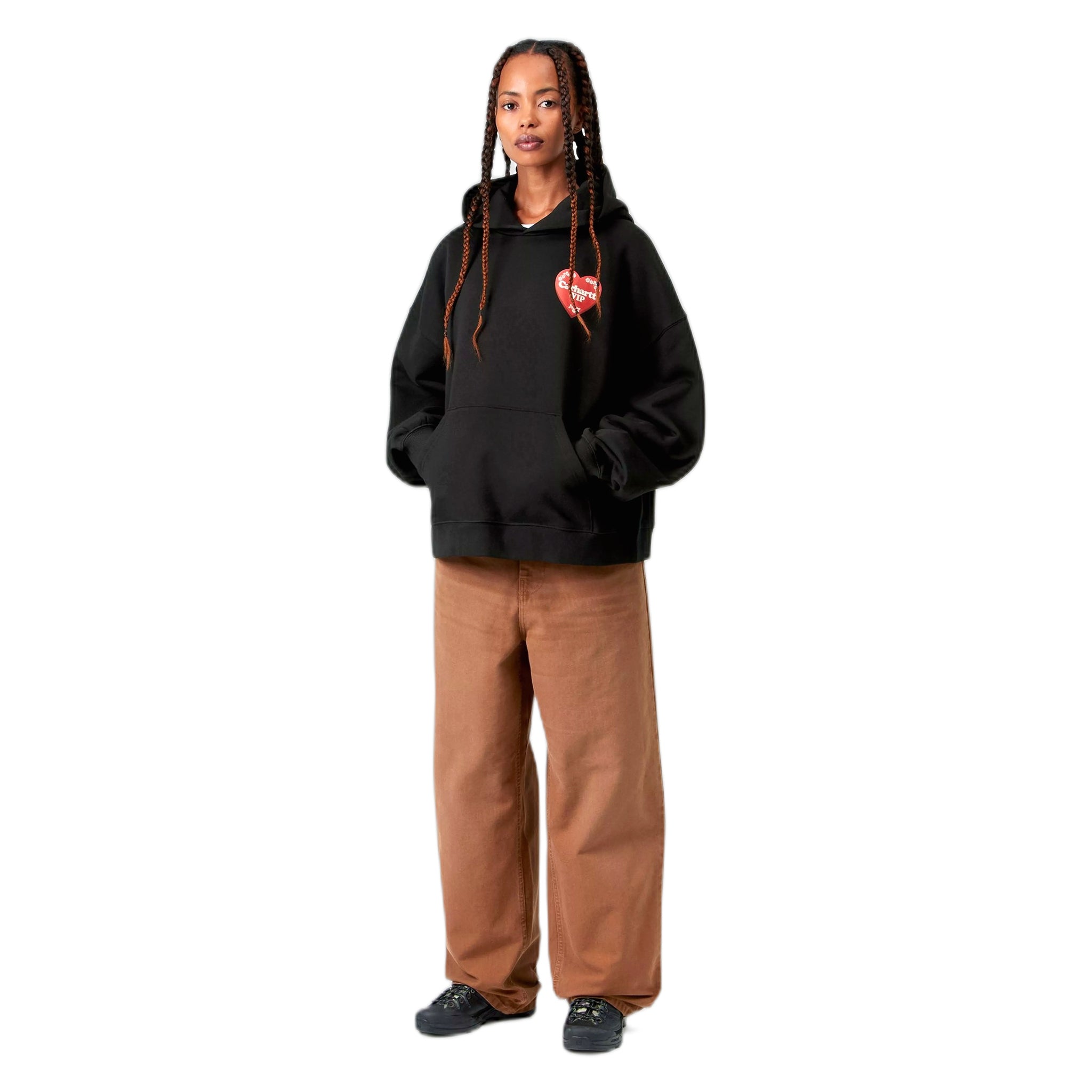 fenol Carhartt Wip w' sudor de la caja del sombrero encapuchado - negro