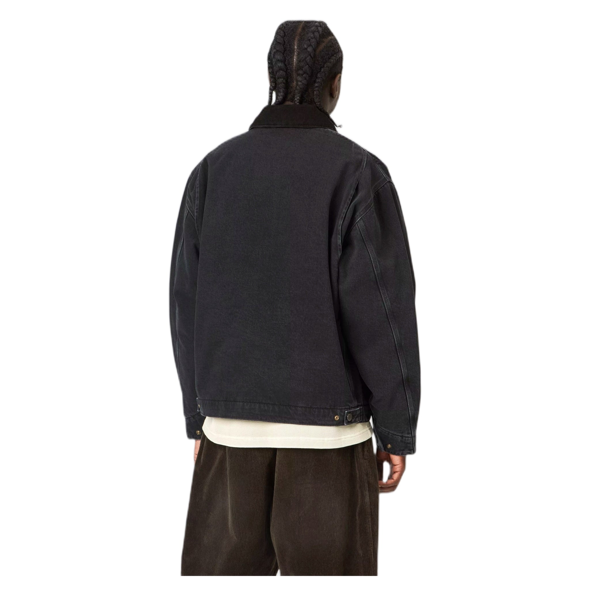 giacca carhartt wip og detroit jacket - black / black stone washed