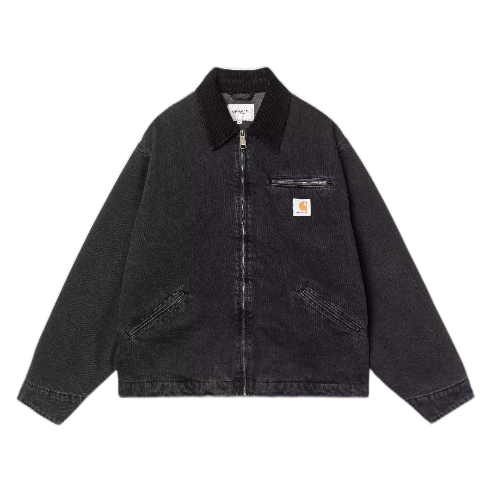 giacca carhartt wip og detroit jacket - black / black stone washed
