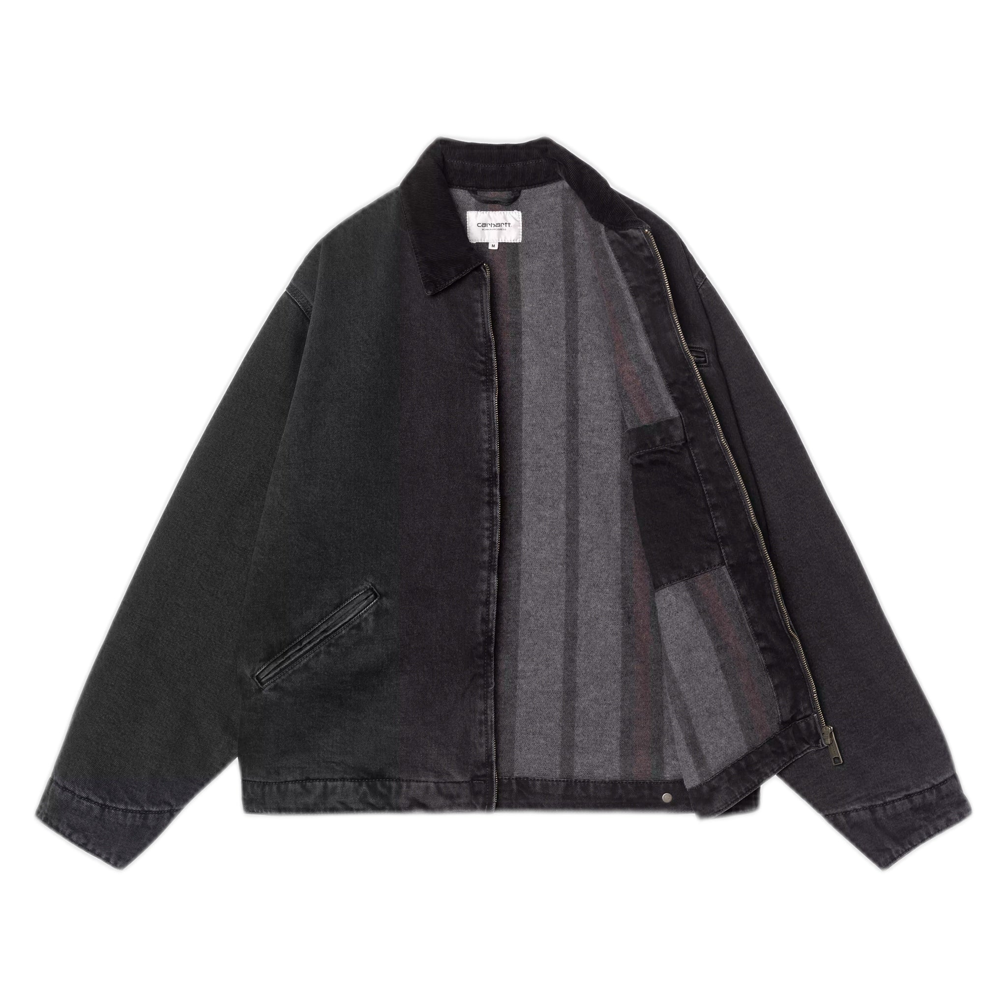 giacca carhartt wip og detroit jacket - black / black stone washed