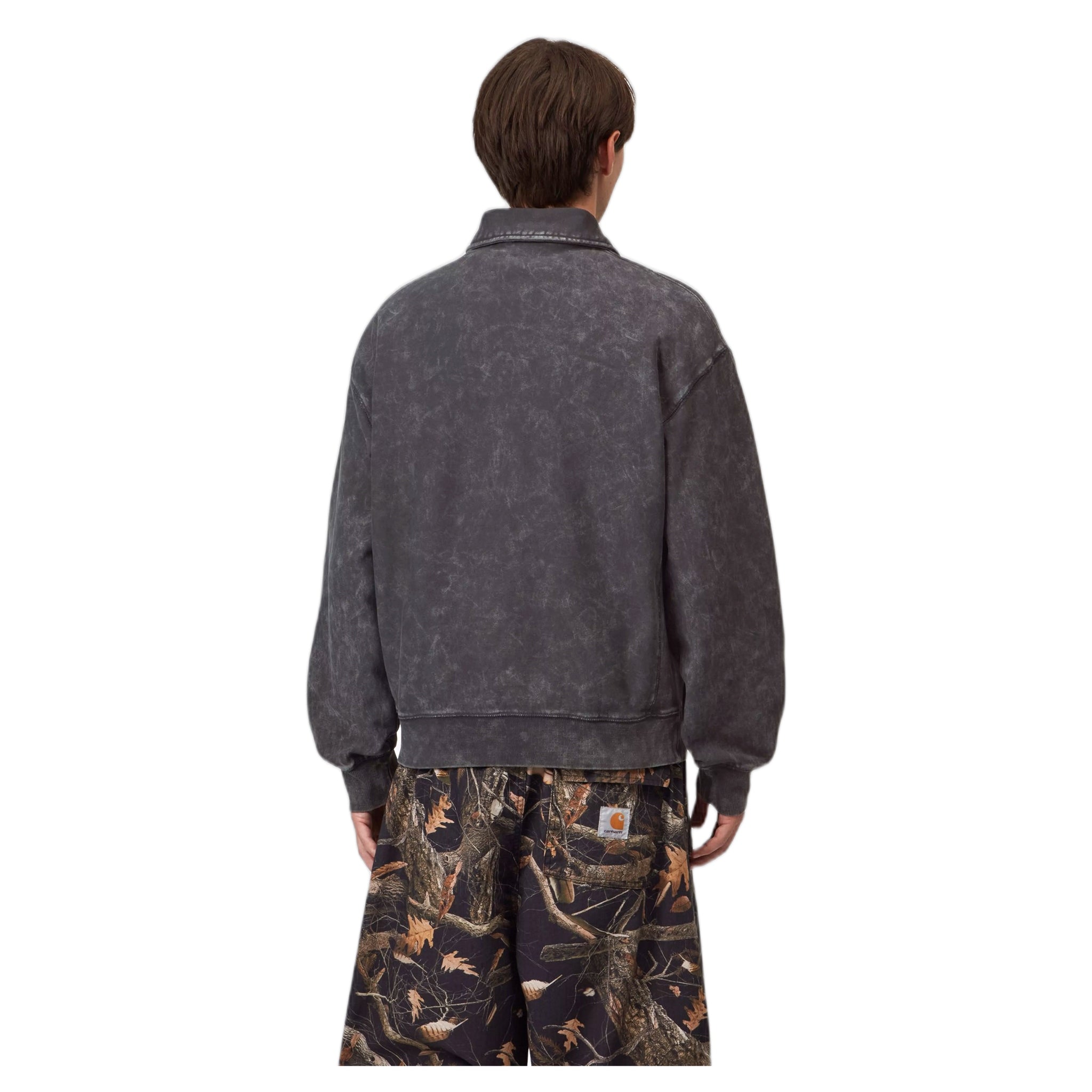 phenol Carhartt Wip lambert polo sweater - black moon wash