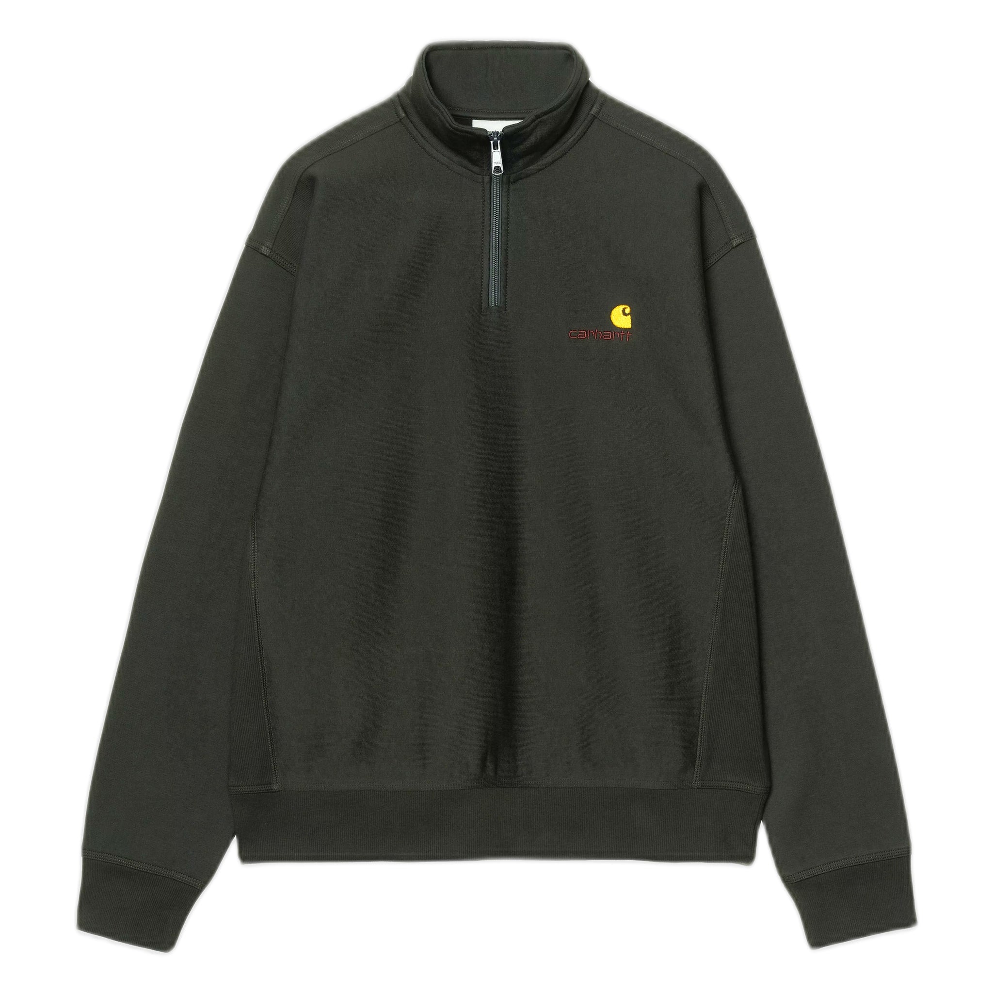 fenol Carhartt Wip media cremallera sudadera de guion americano - raven