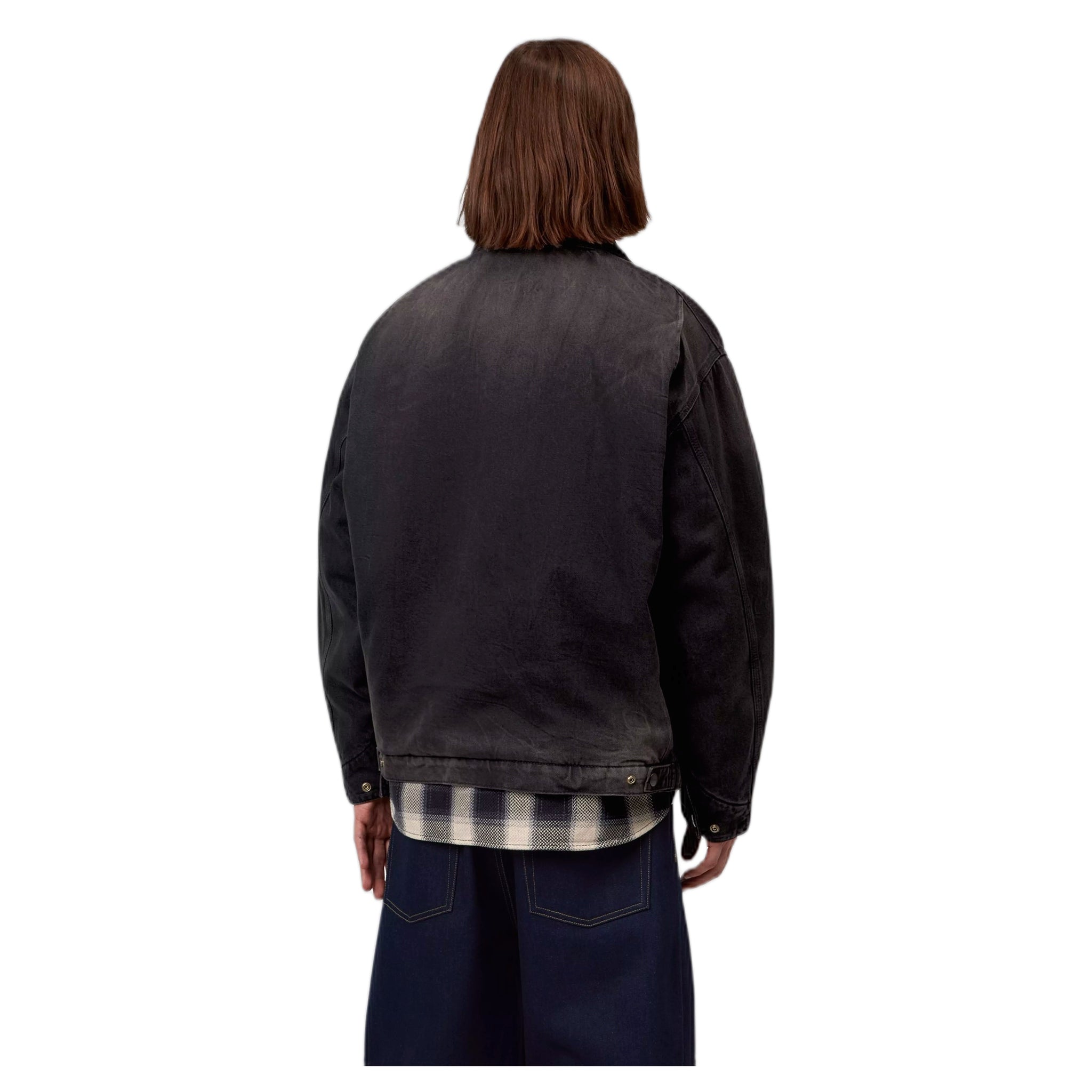 chaqueta Carhartt Wip og detroit chaqueta - negro / negro tabaco utilizado lavado