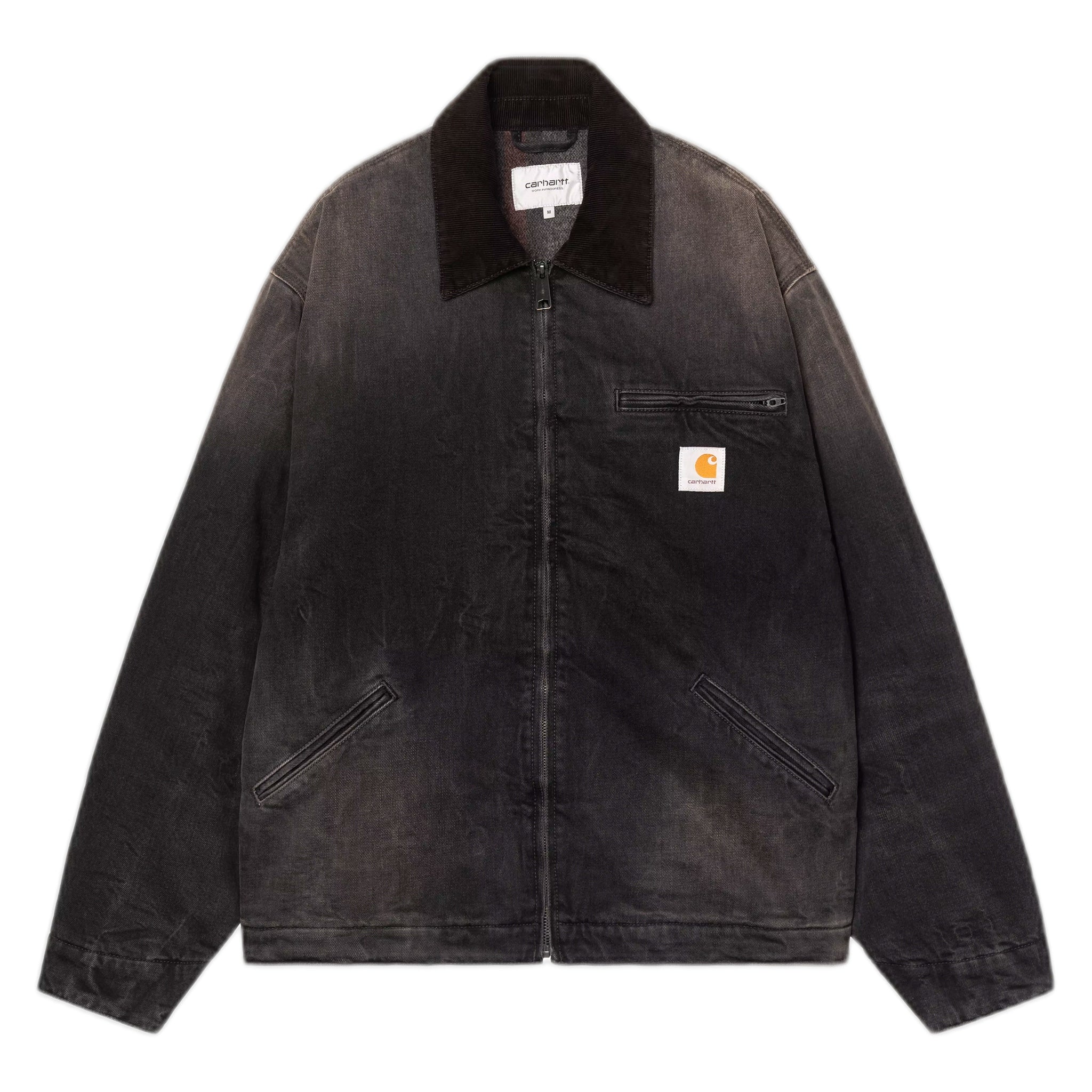 chaqueta Carhartt Wip og detroit chaqueta - negro / negro tabaco utilizado lavado