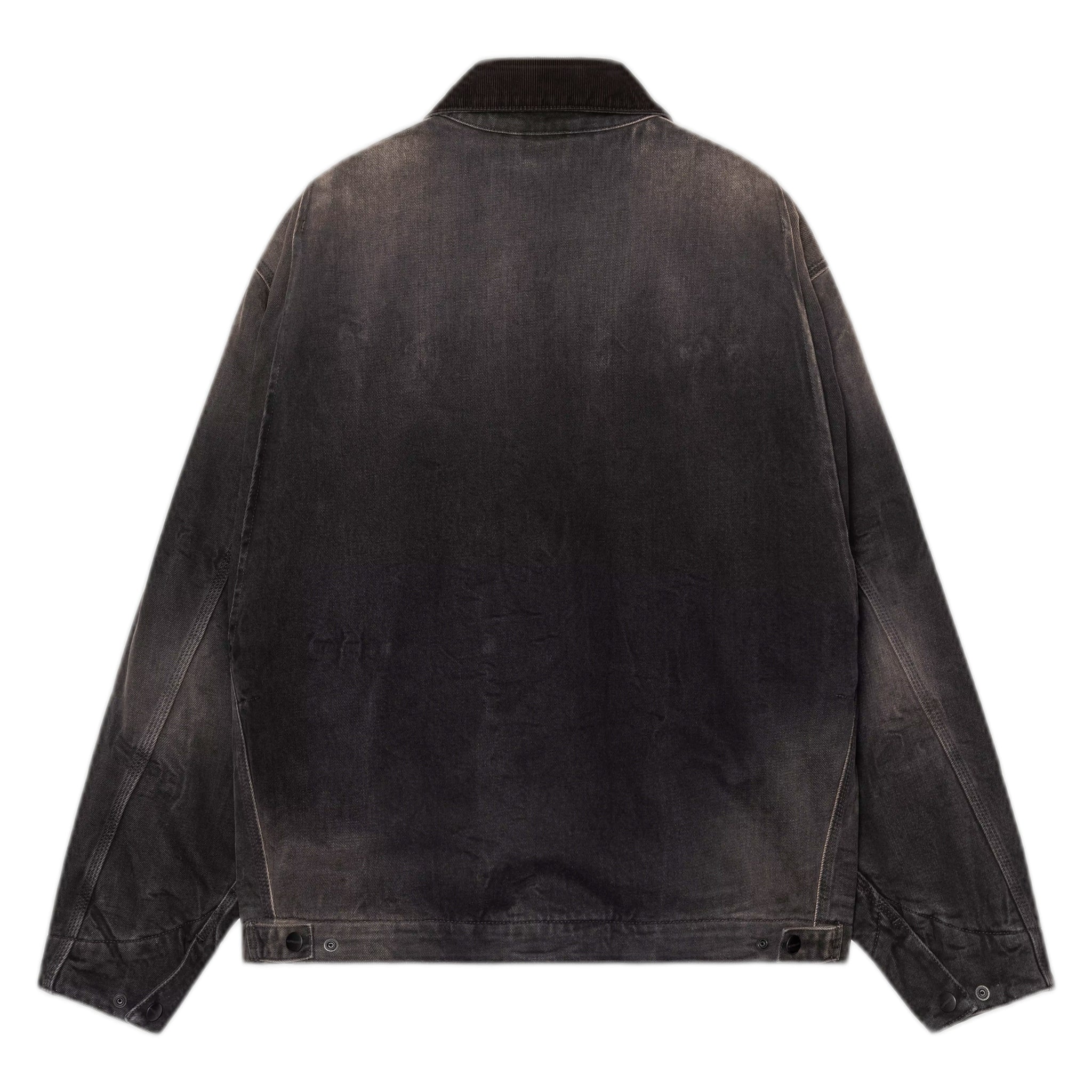 chaqueta Carhartt Wip og detroit chaqueta - negro / negro tabaco utilizado lavado