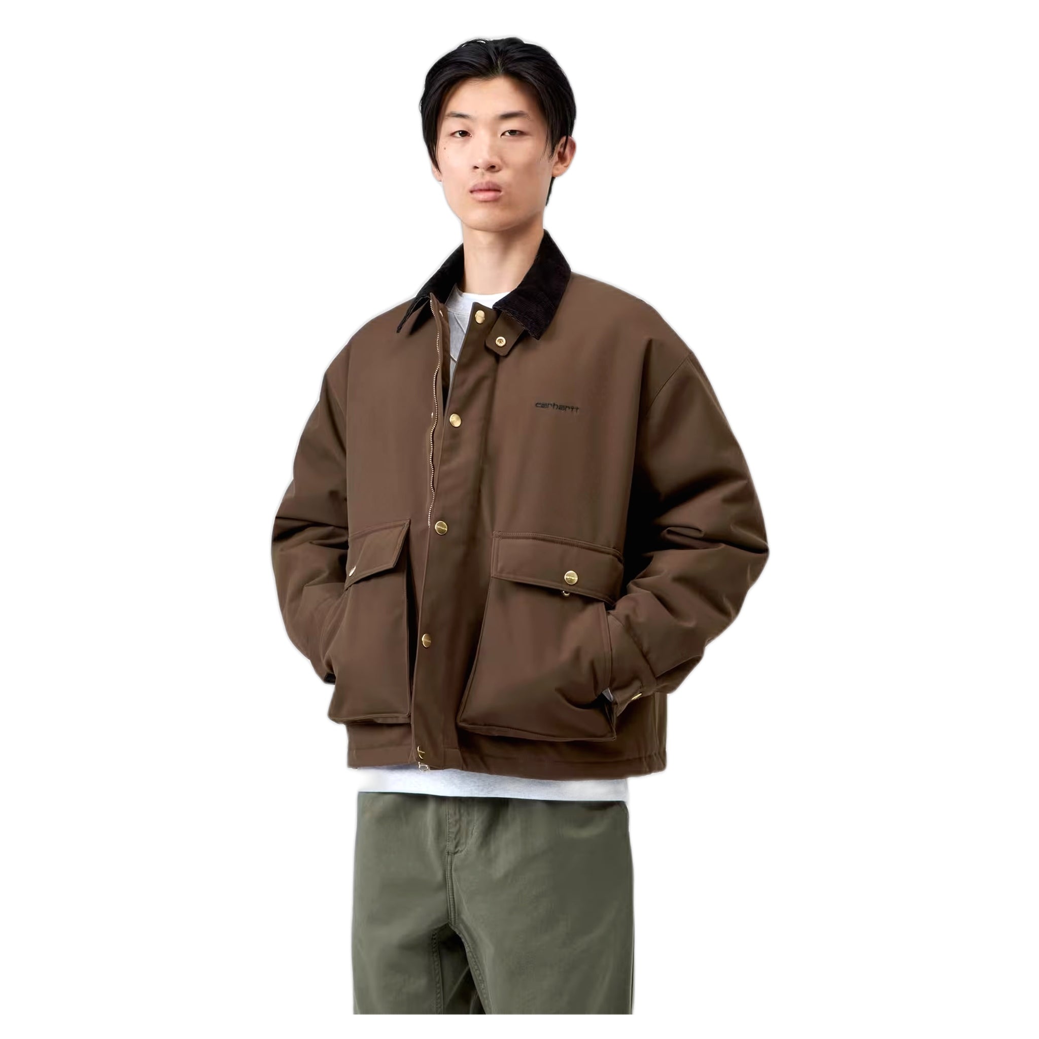 giacca carhartt wip quentin jacket - tobacco / black