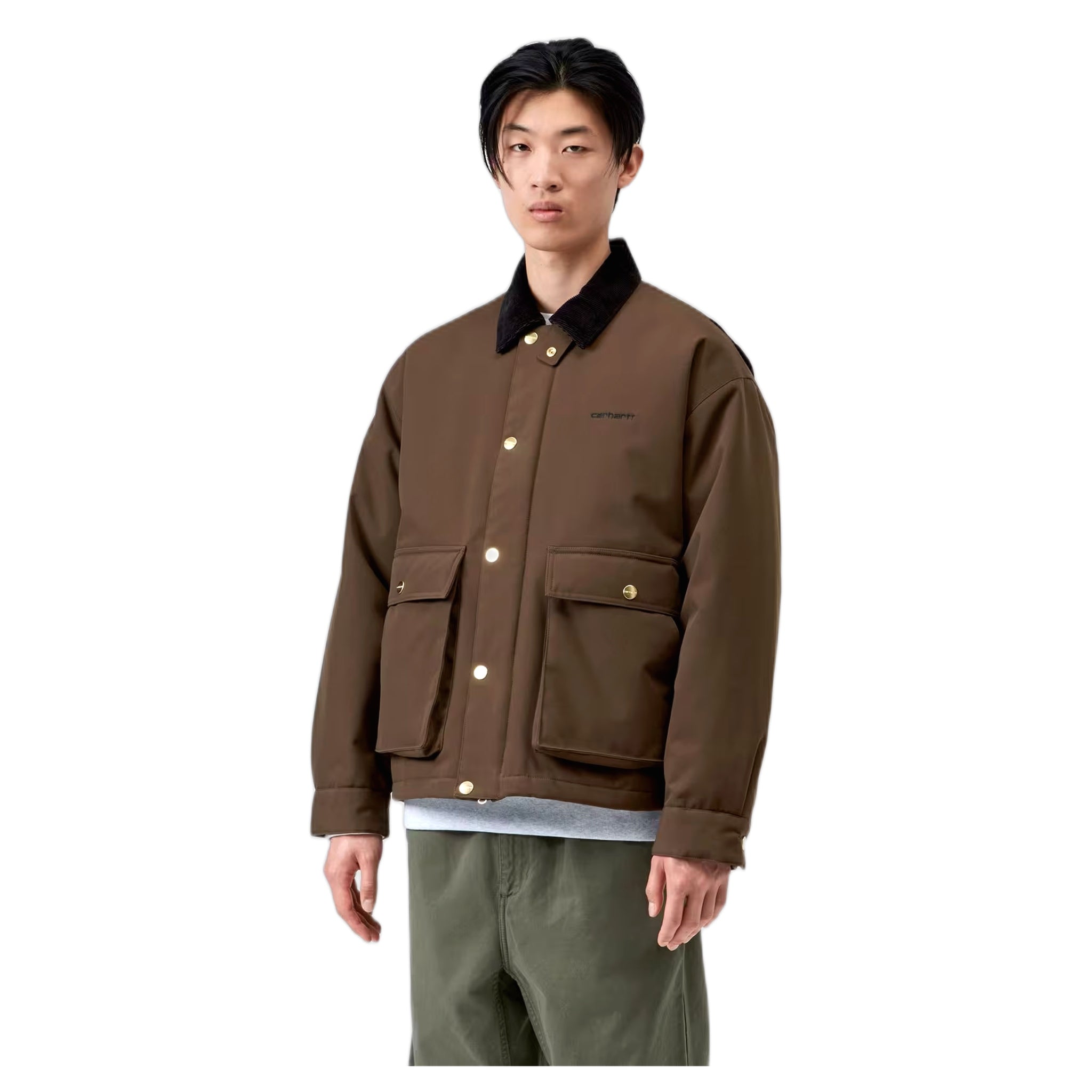 giacca carhartt wip quentin jacket - tobacco / black