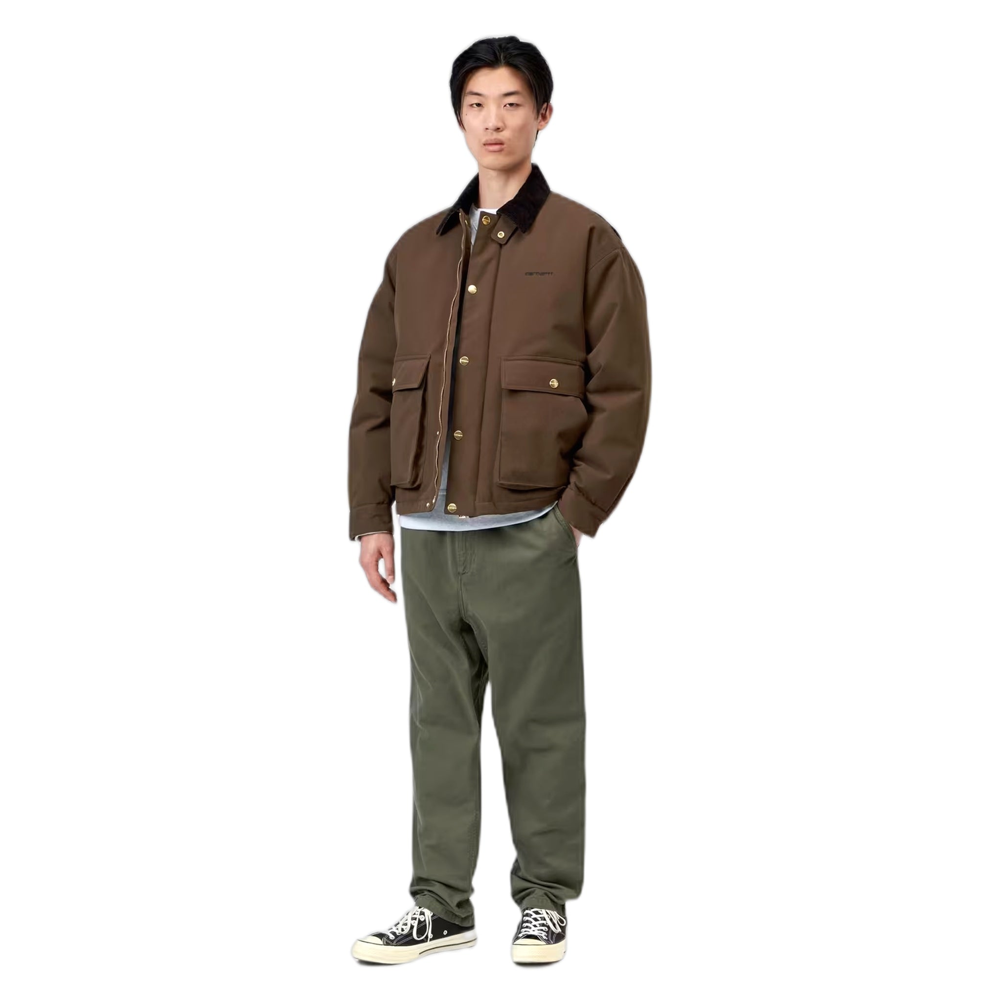 giacca carhartt wip quentin jacket - tobacco / black