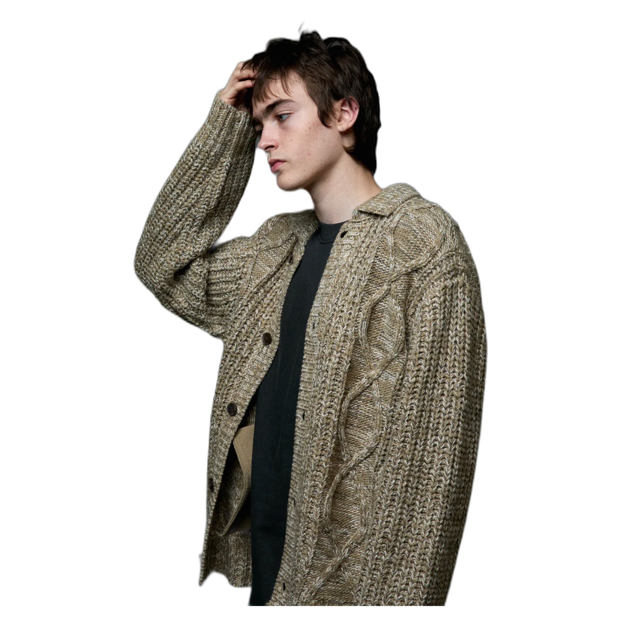Cardigan Obey isar knoop tot trui - zilver salie multi