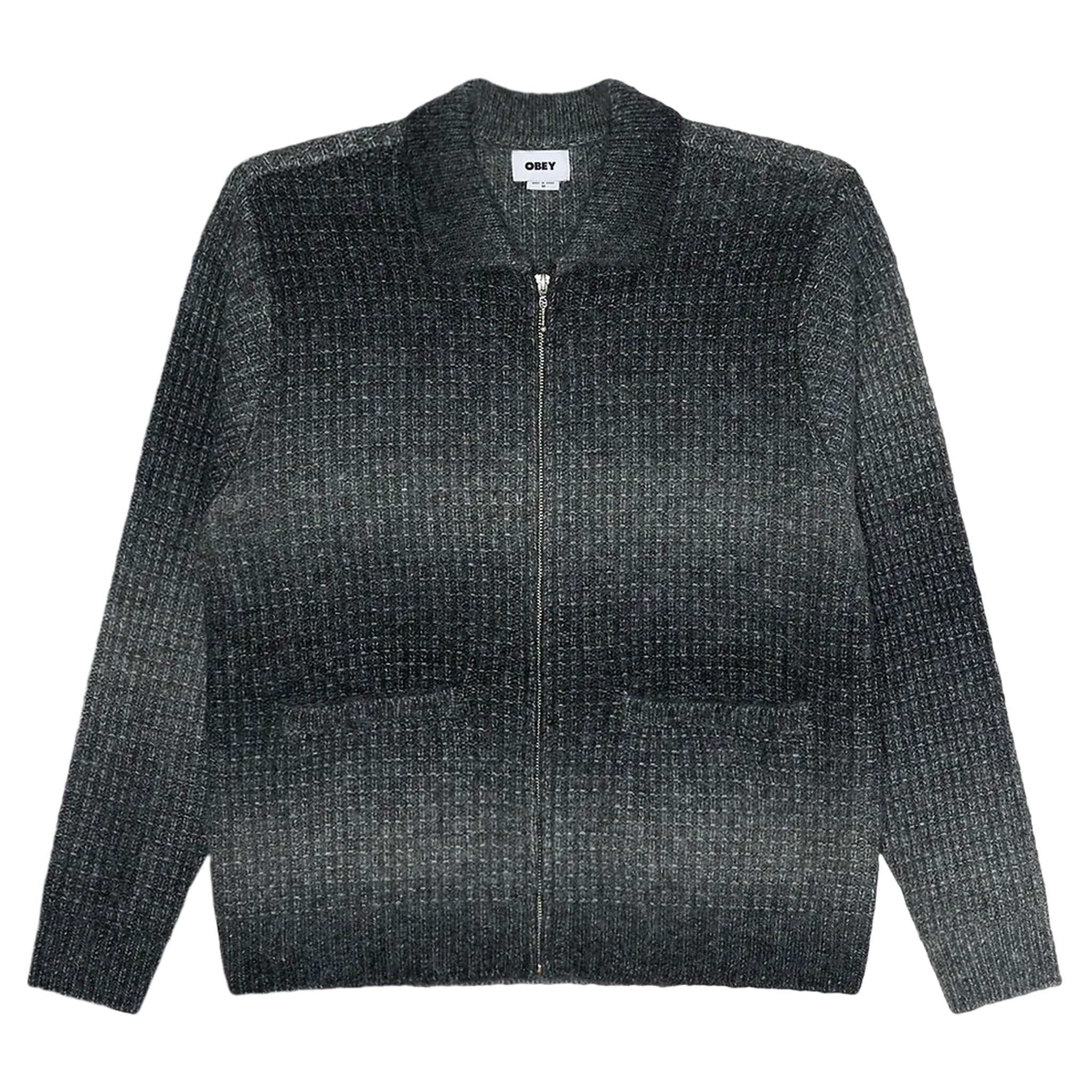 cardigan obey anton gradient cardigan - charcoal multi