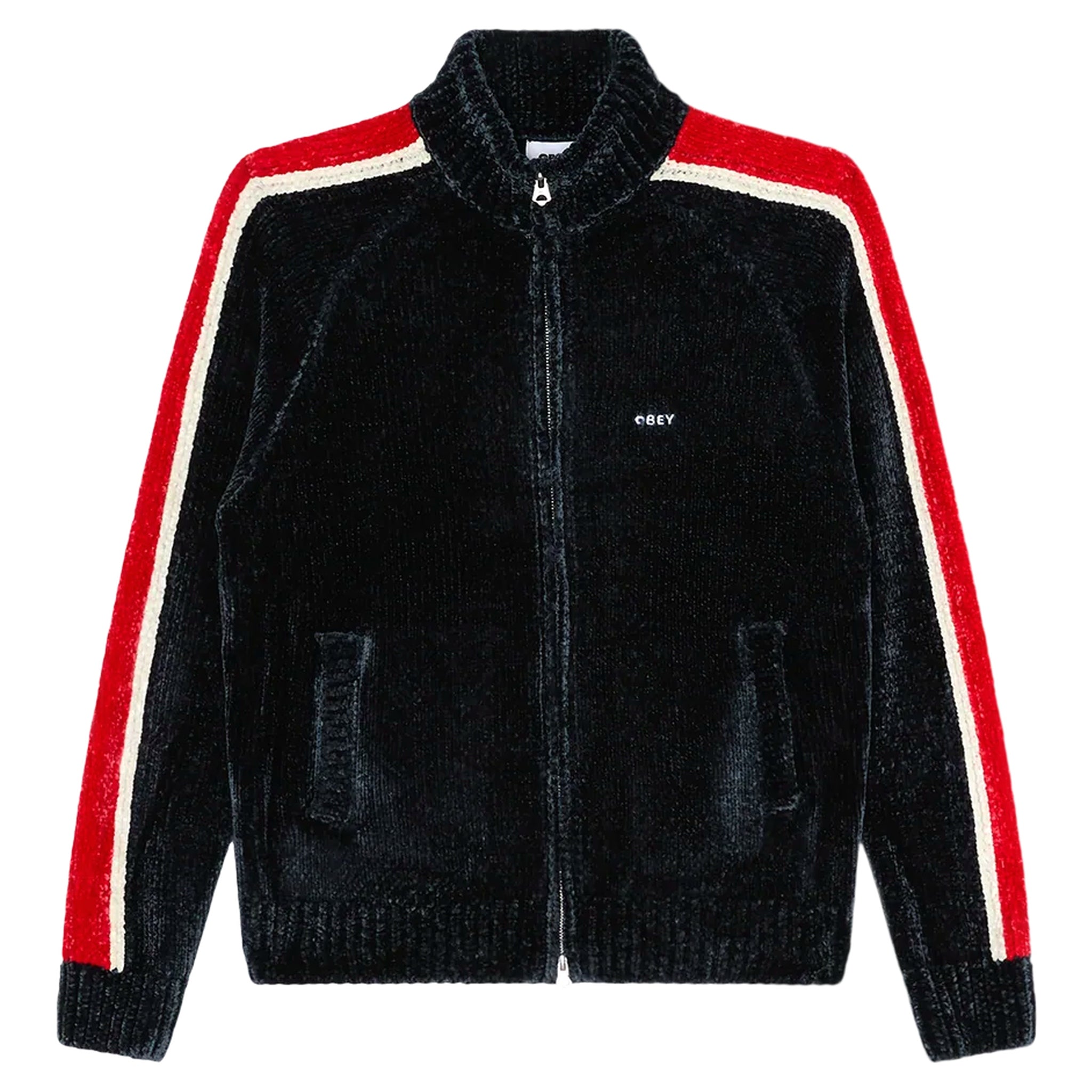 cardigan obey varen zip up sweater - navy multy