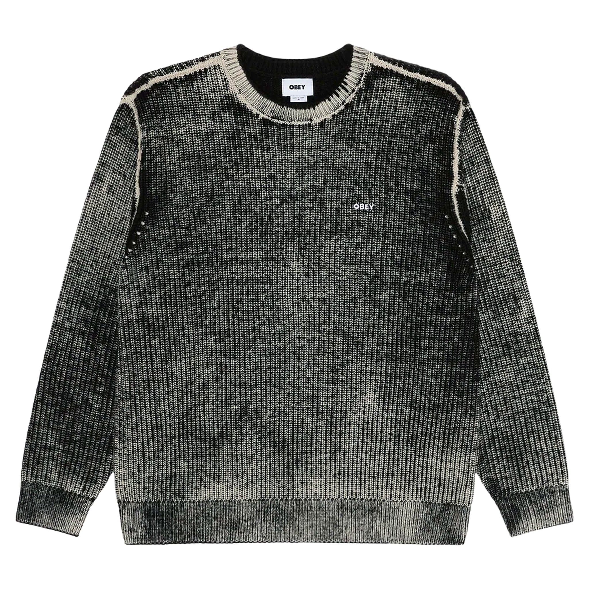 maglione obey spray effect sweater - dark black multi