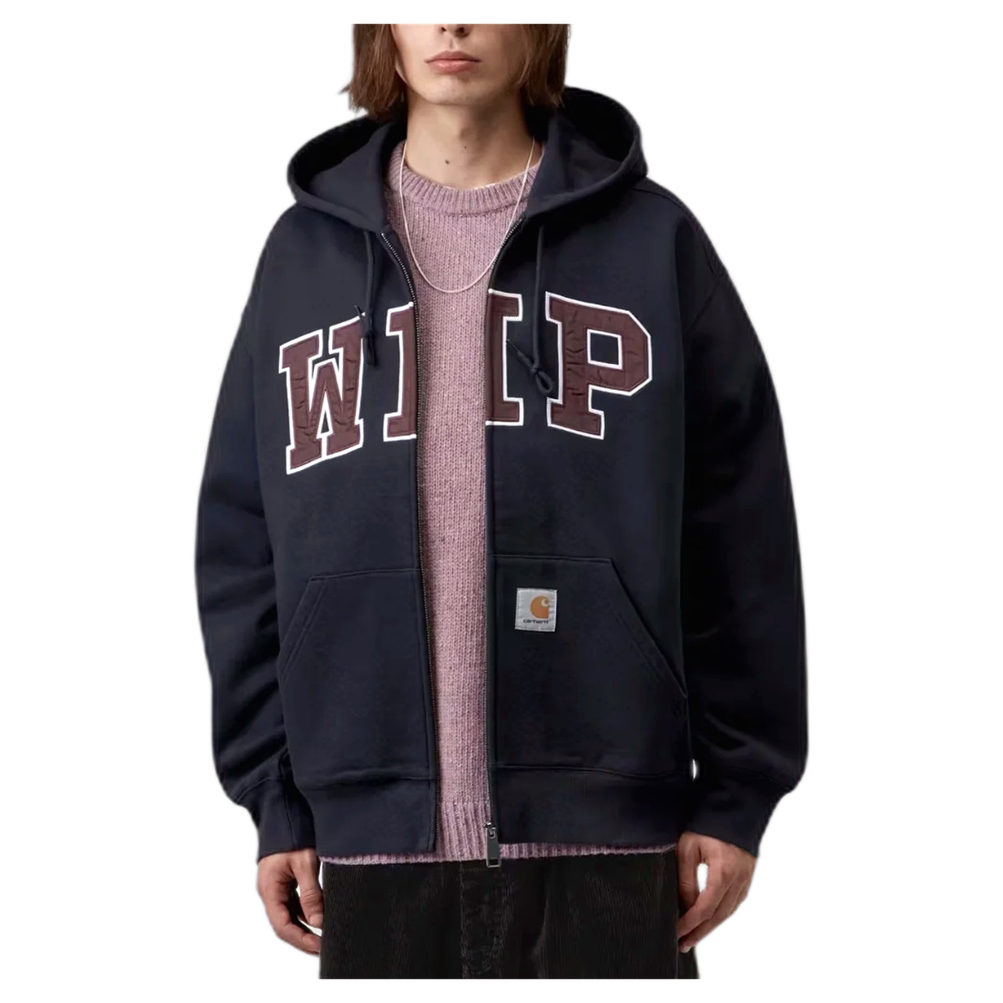 phenol Carhartt Wip hooded wip sweat jacket - dark navy stone washed