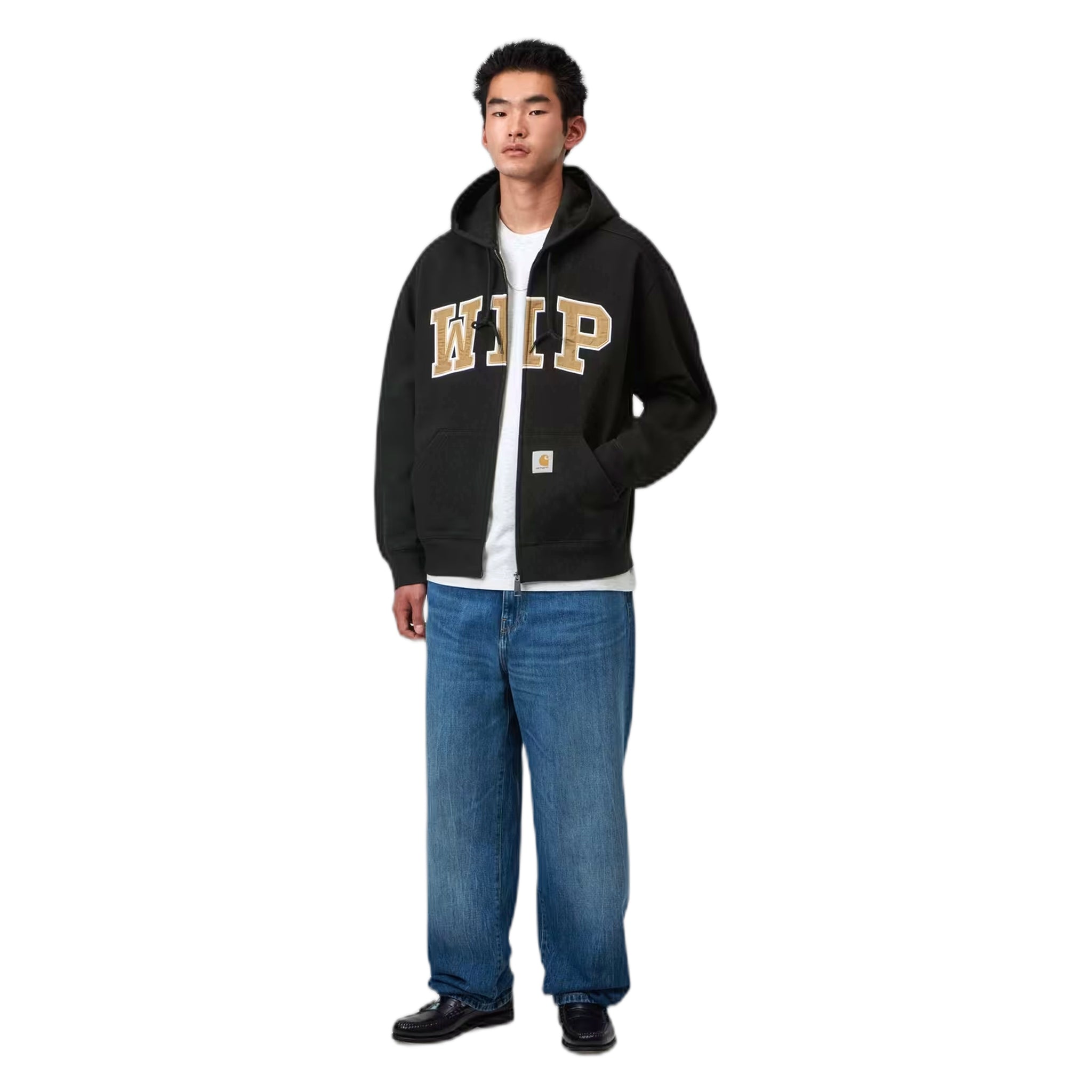 phenol Carhartt Wip hooded wip sweat jacket - black stone washed