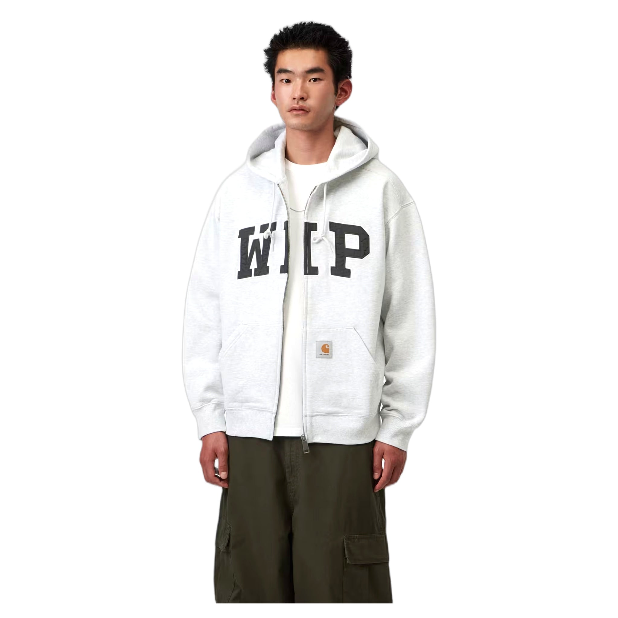 fenol Carhartt Wip chaqueta de sudor con capucha - piedra calentador de ceniza lavado