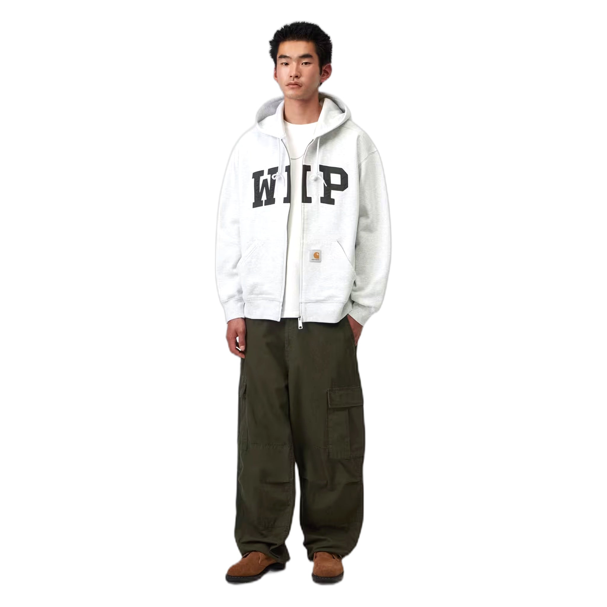 fenol Carhartt Wip chaqueta de sudor con capucha - piedra calentador de ceniza lavado