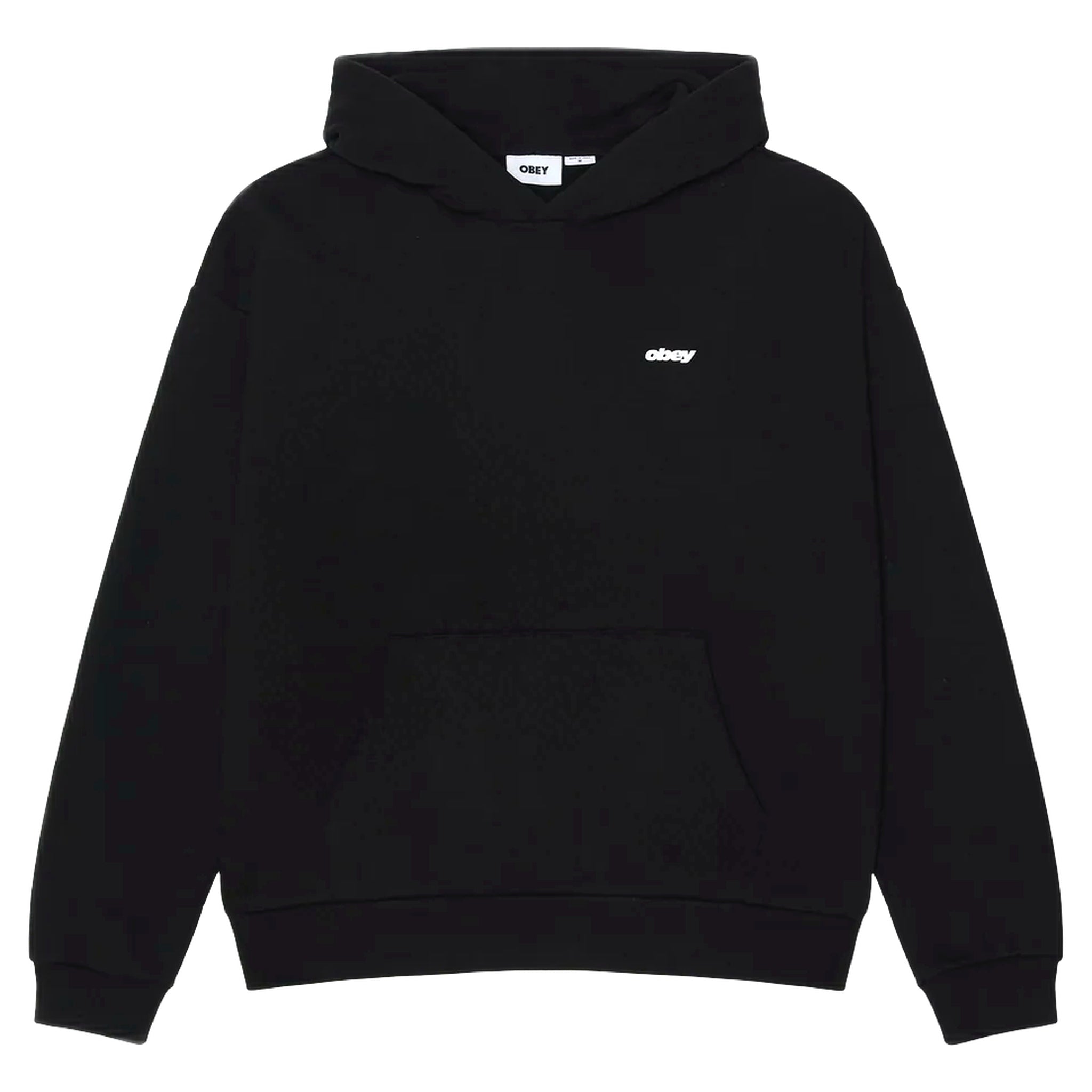 felpa obey intercontinental extra heavy hood fleece - black