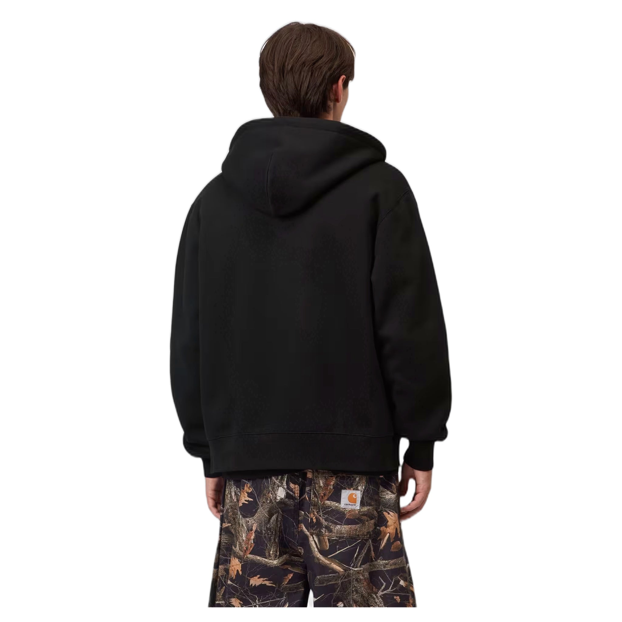 phenol Carhartt Wip hooded mack jacket - black / wax