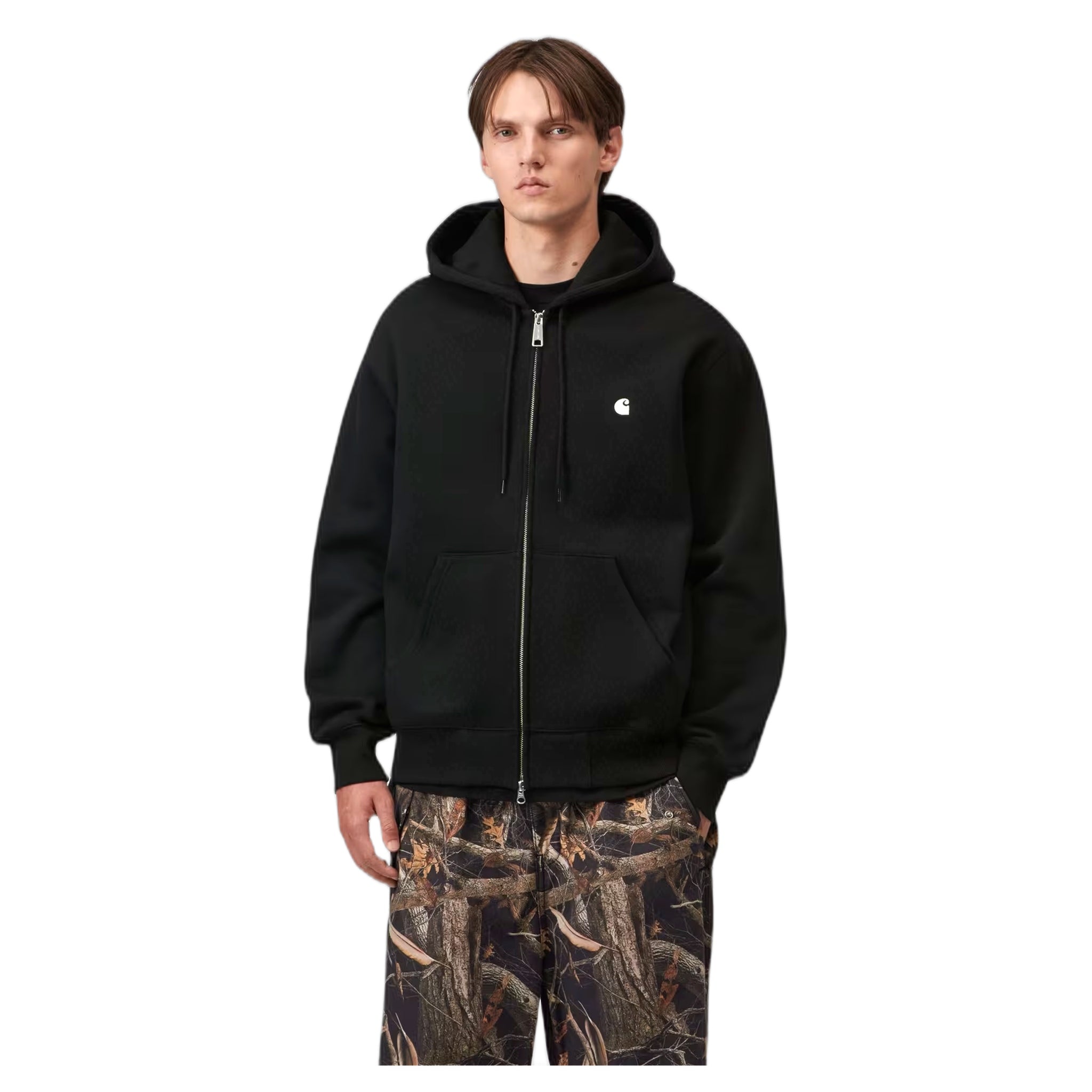 phenol Carhartt Wip hooded mack jacket - black / wax