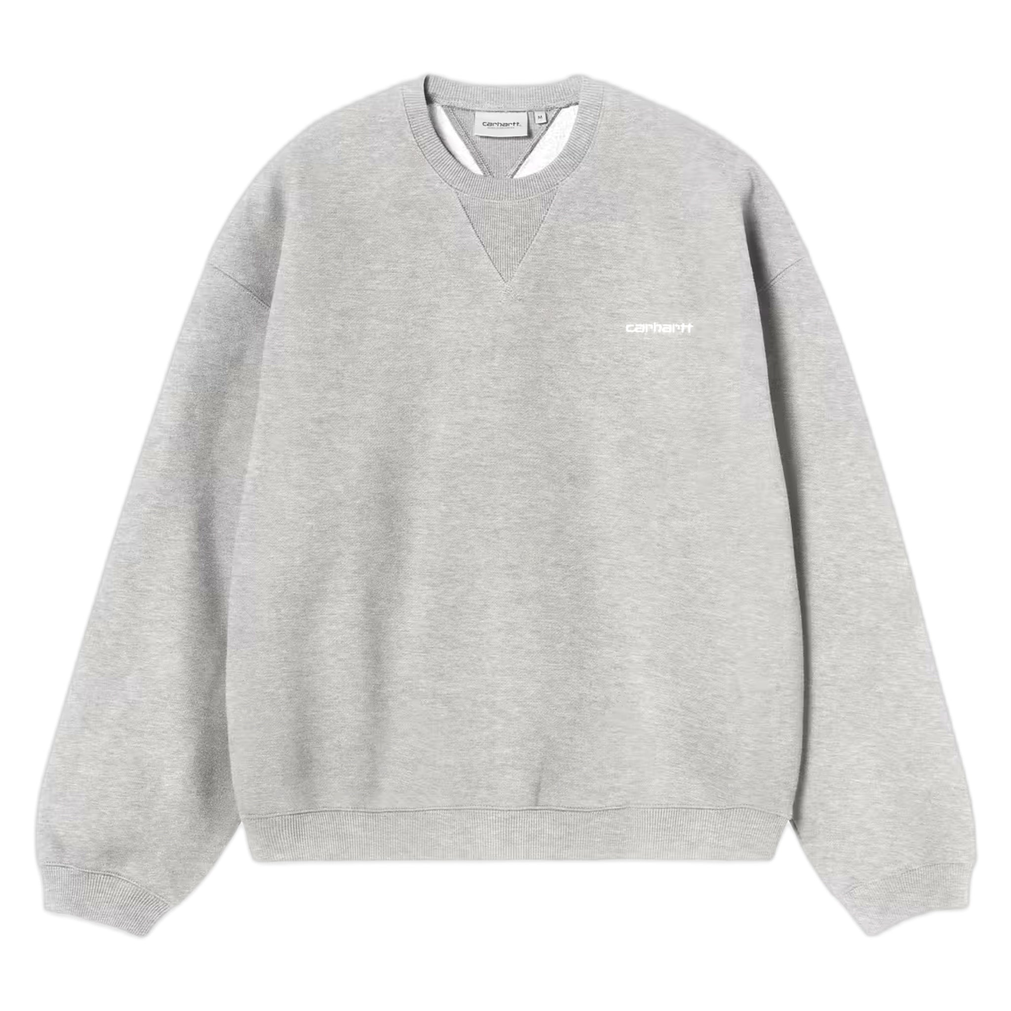 felpa carhartt wip ebbert sweat - grey heather / white