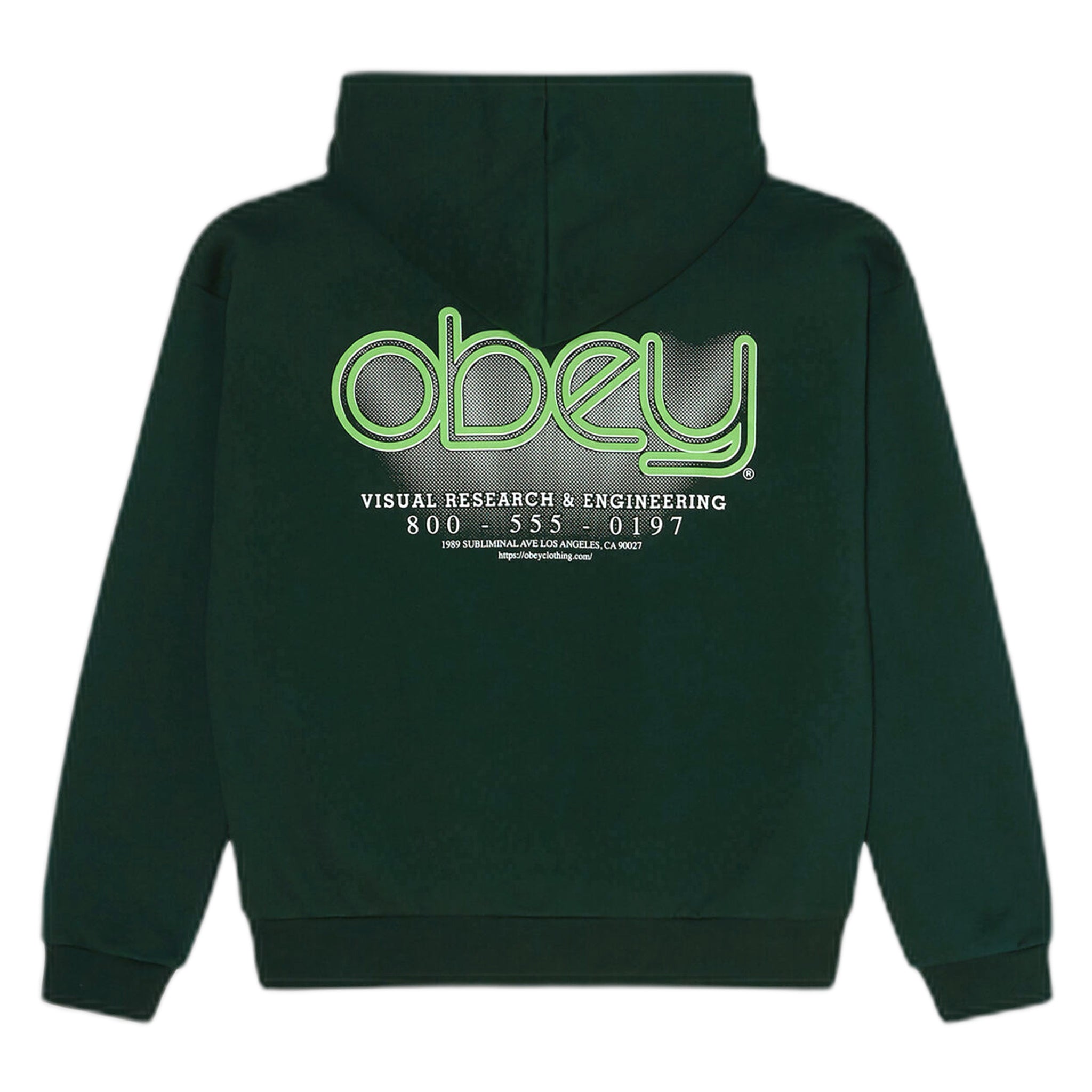 felpa obey visuals extra heavy hood fleece - green gables