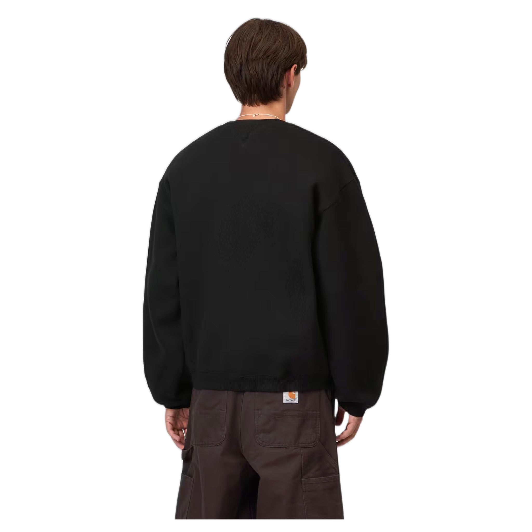 felpa carhartt wip ebbert sweat - black / white