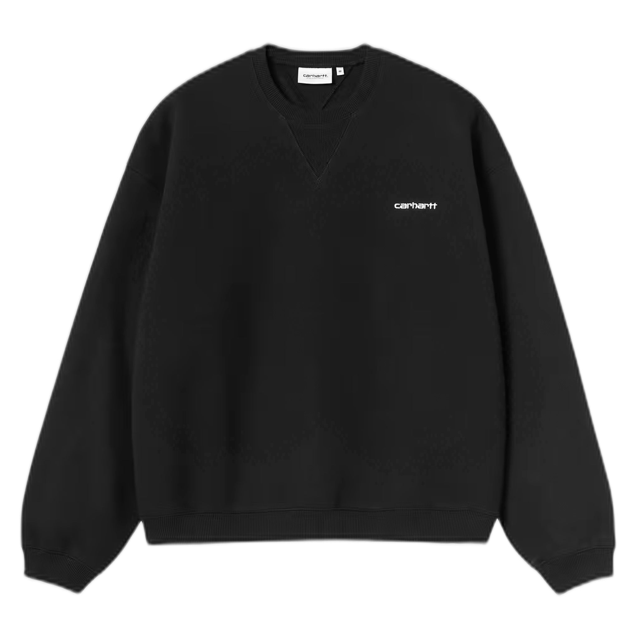 felpa carhartt wip ebbert sweat - black / white