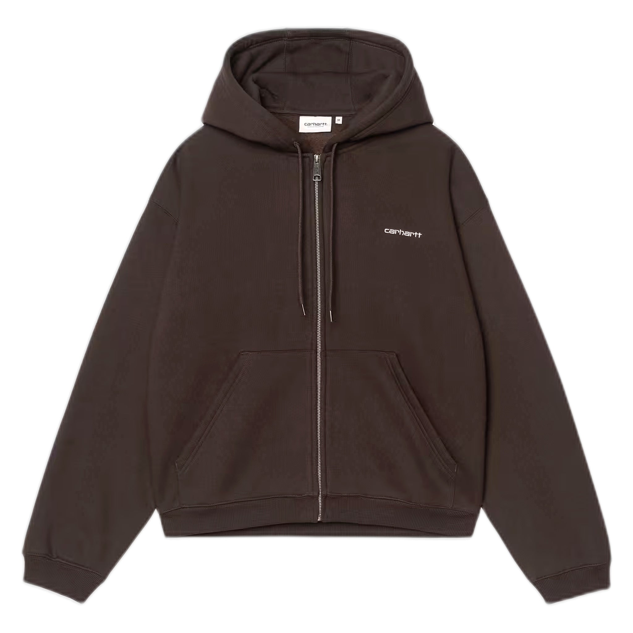 felpa carhartt wip hooded ebbert jacket - tobacco / white