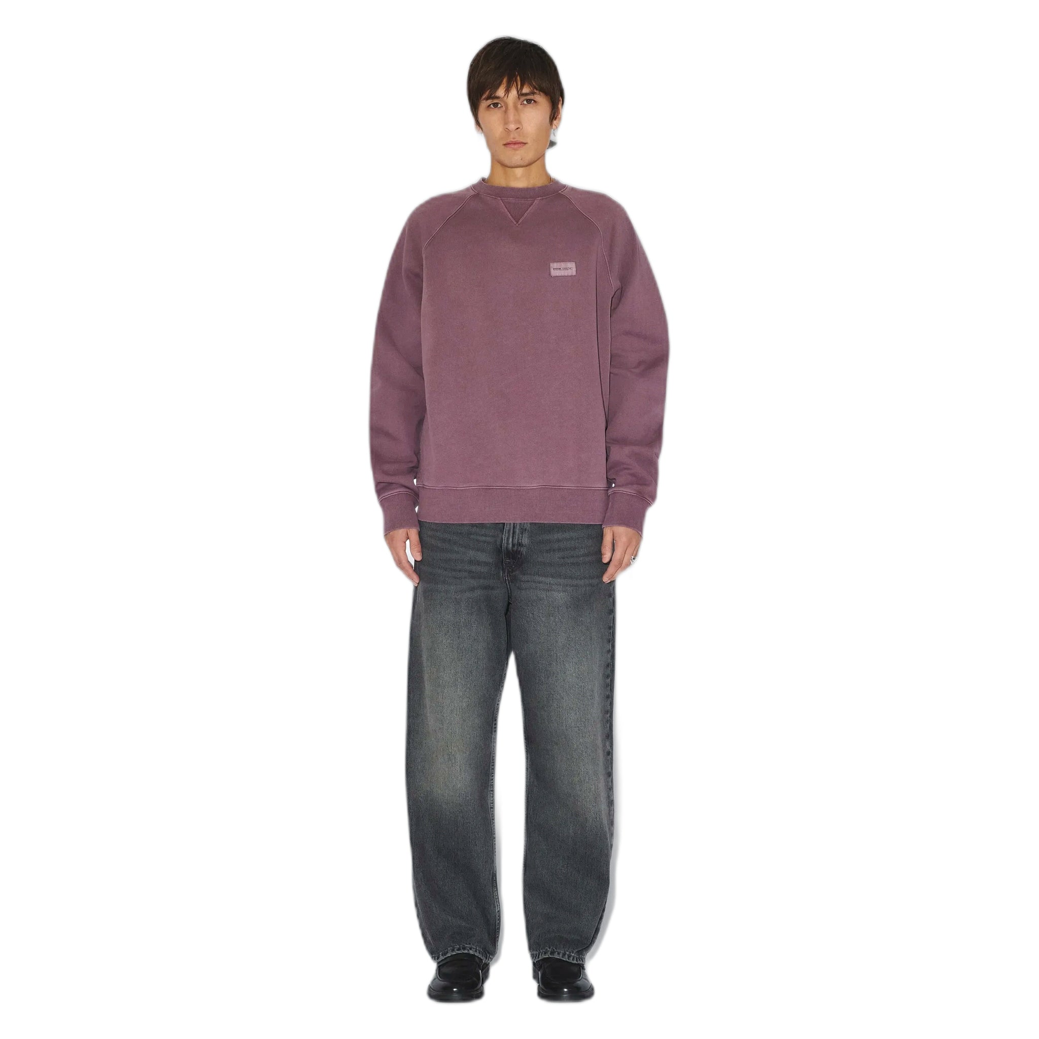 hoodie dr.denim andie sweater - aubergine overdye