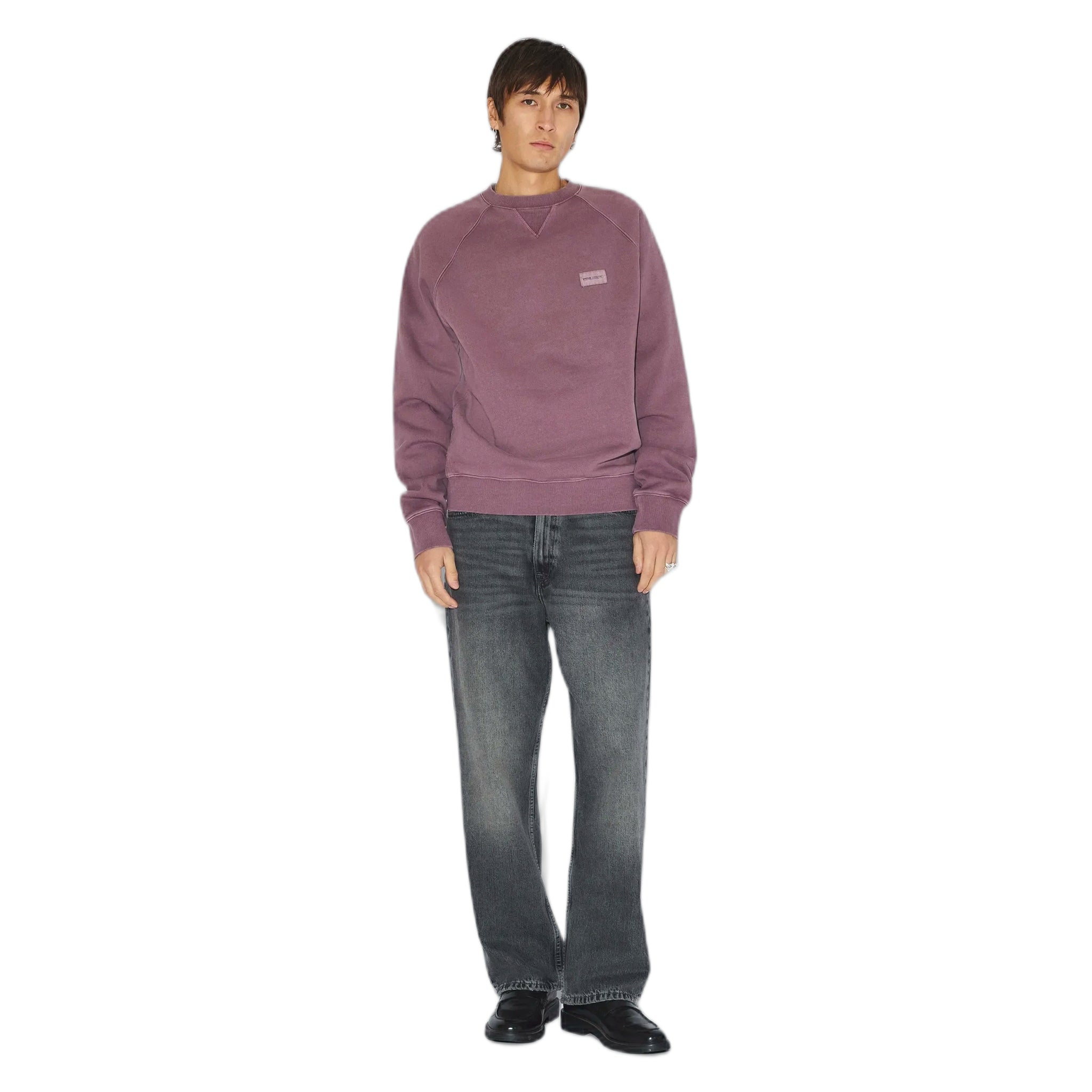 hoodie dr.denim andie sweater - aubergine overdye