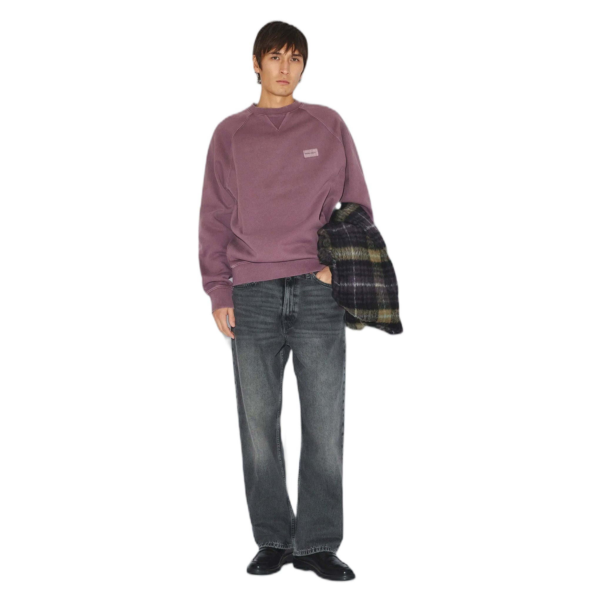 hoodie dr.denim andie sweater - aubergine overdye