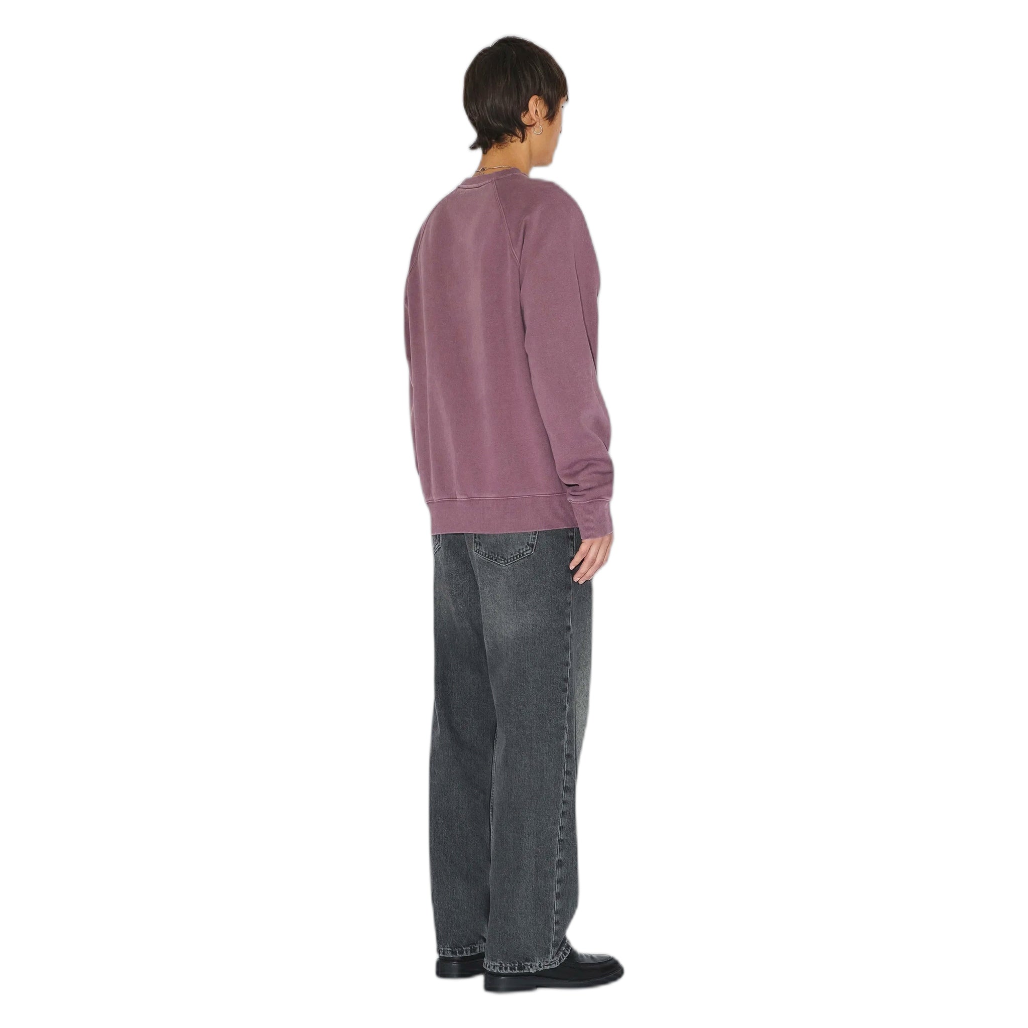 hoodie dr.denim andie sweater - aubergine overdye