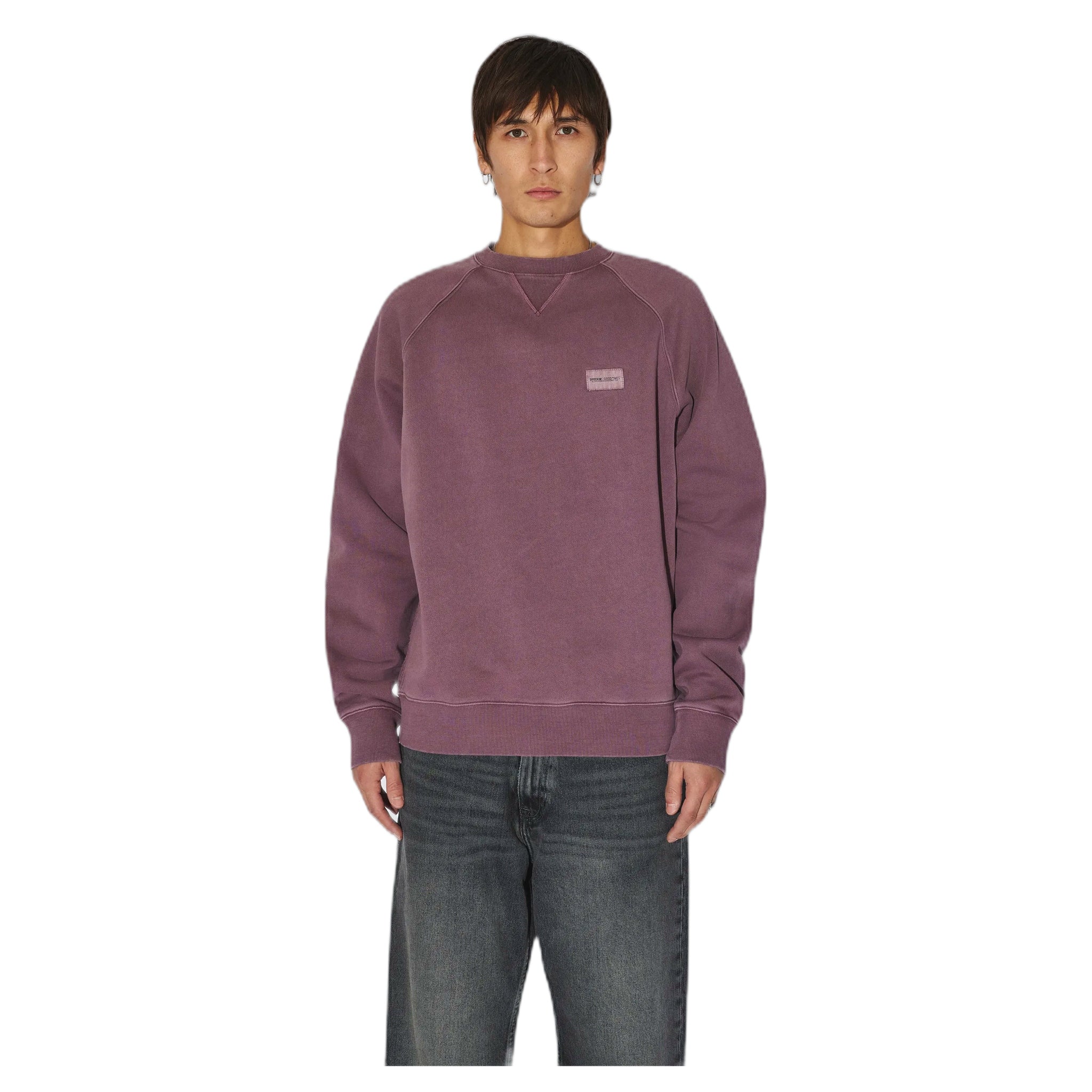hoodie dr.denim andie sweater - aubergine overdye