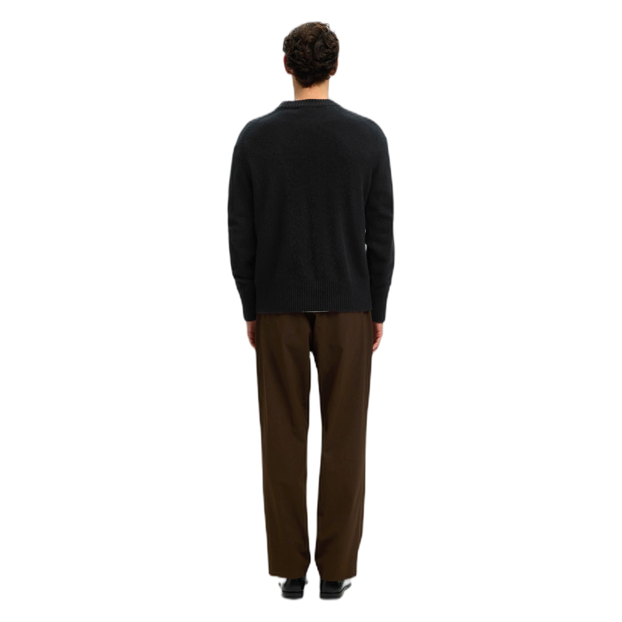 sweater Selected Homme calle cashmere blend crew neck - black